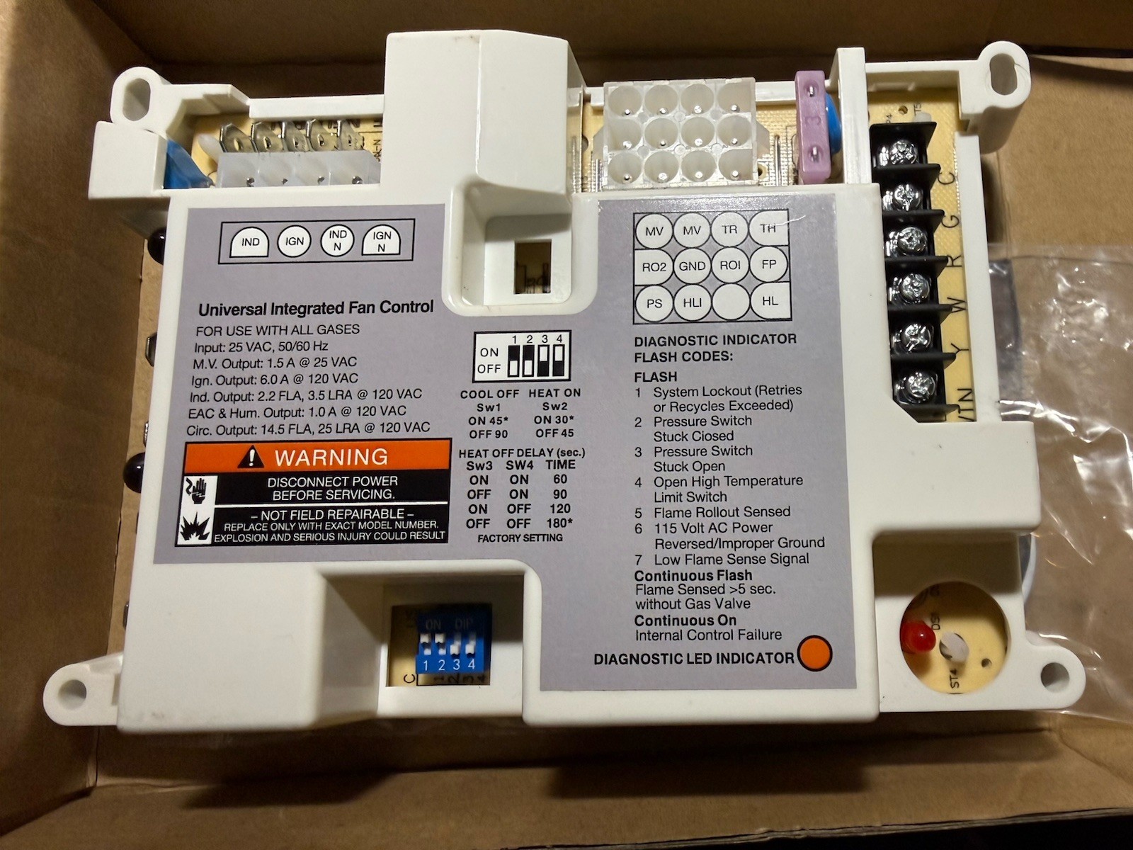 Universal Furnace Fan Control Board 50A55-843 for White Rodgers 50A50-405