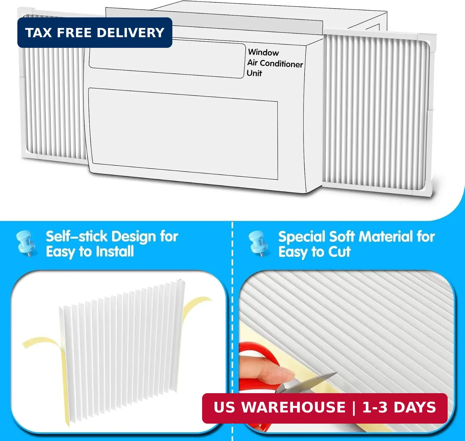 Air Jade Window Air Conditioner Side Panels with Frame, Adjustable AC Side Panel