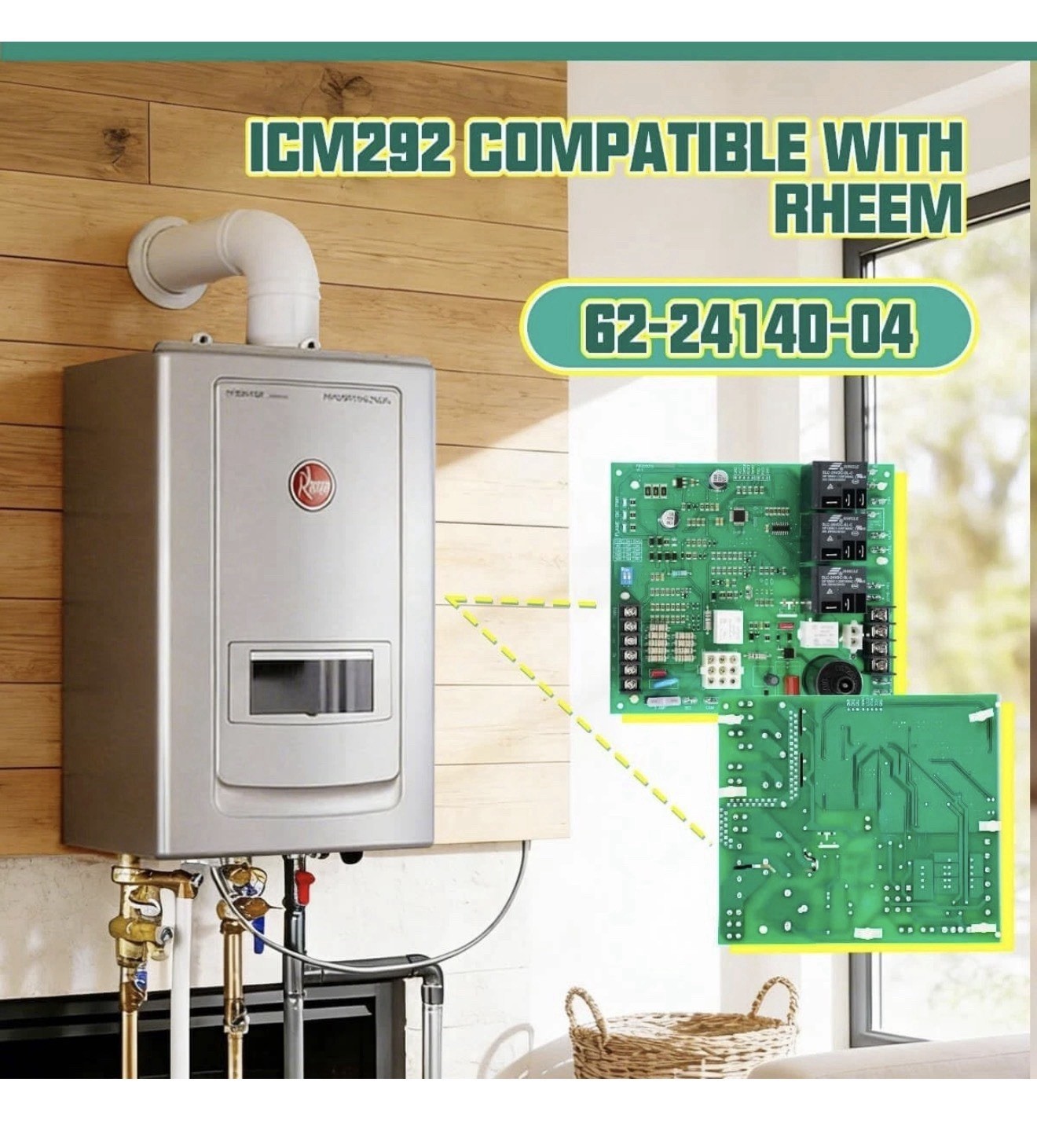 ICM292 Gas Furnace Control Board Rheem Ruud 62-24140-04 / 62-24140-02 / 62-24140
