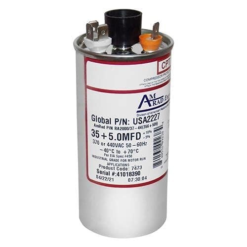 Goodman U.S.A. 35 + 5 uf 370/440 VAC Dual Universal Capacitor for HVAC Systems