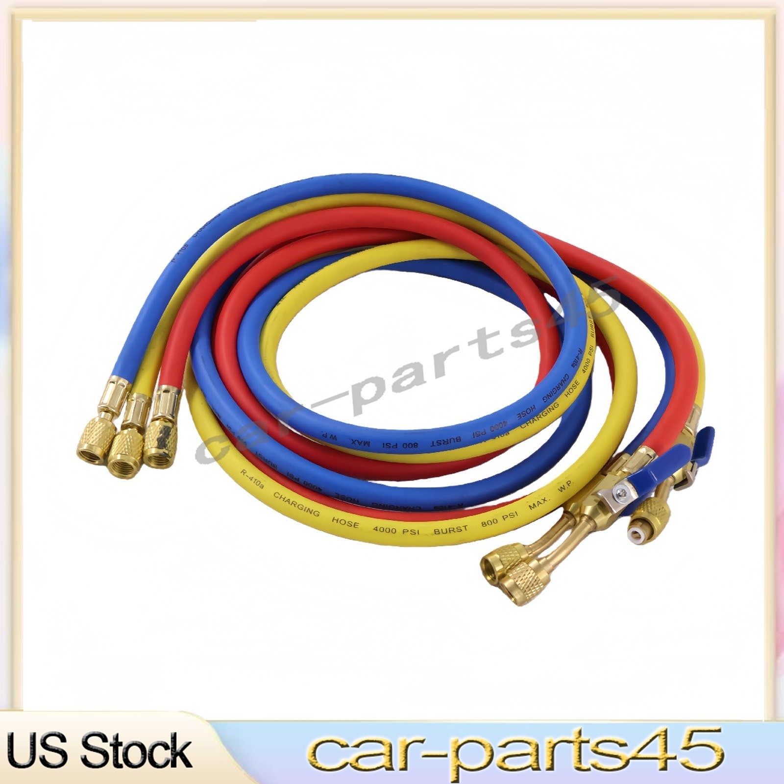 Fits R-410A Refrige 3Pack 29986 Plus II 1/4″ Hose with Compact Ball Valve 72″
