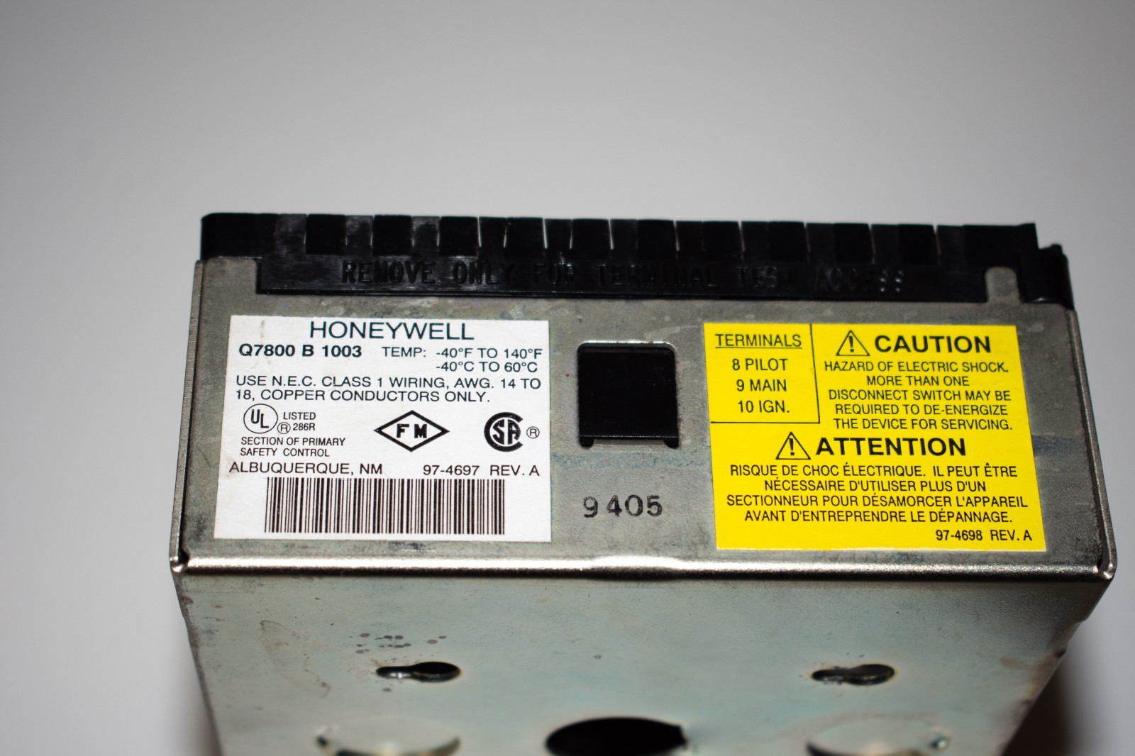 Honeywell RM7890A1015, display, base, flame module, 10900 hours 6-month warranty