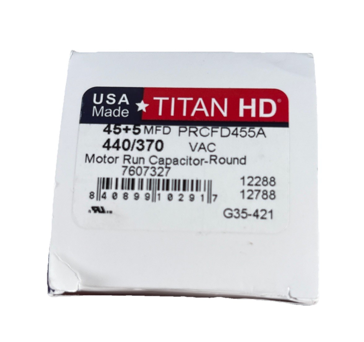 Packard Titan HD Run Capacitor, Round, 45+5 Mfd, 440-370V, USA Made!, PRCFD455A