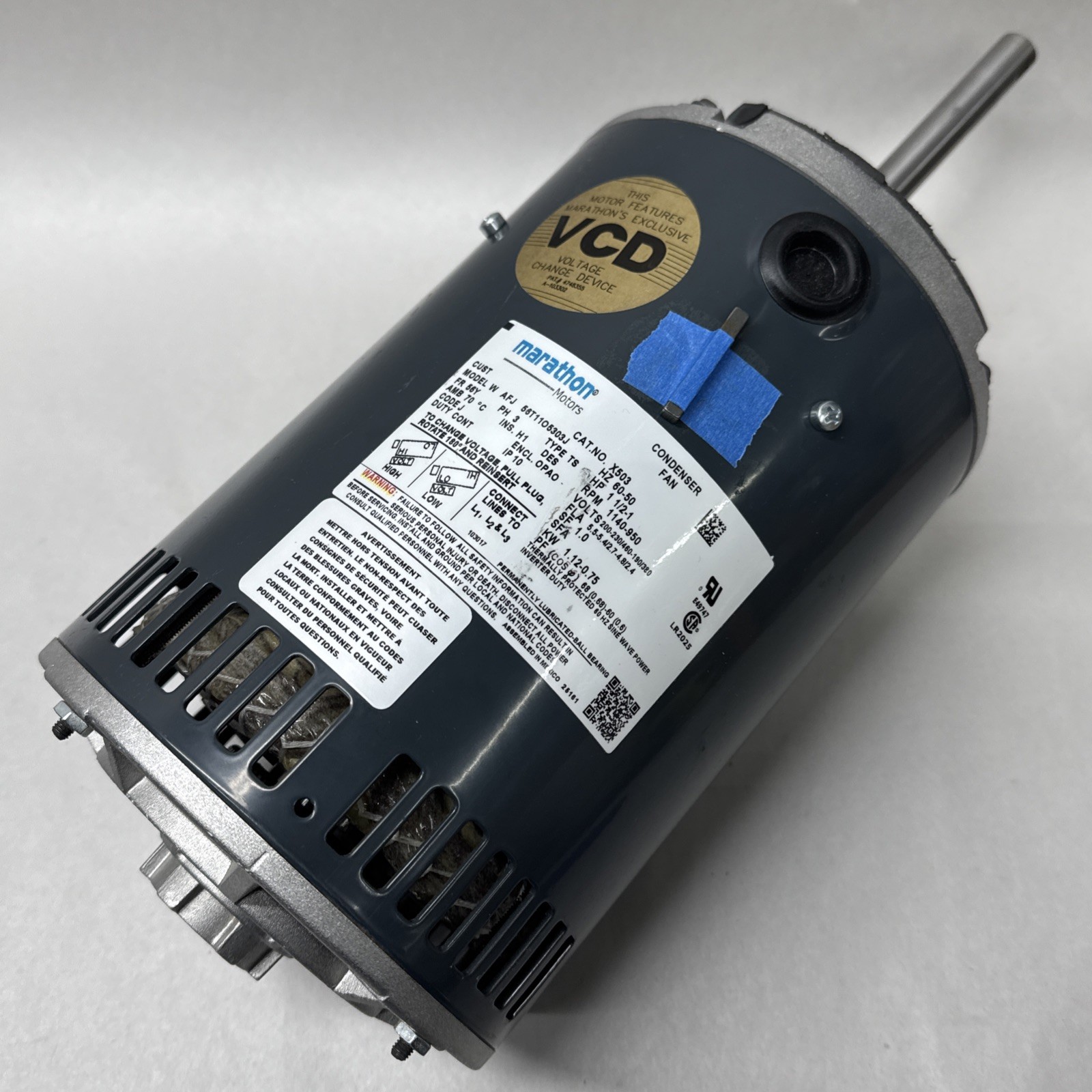 MARATHON W AFJ 56T11O5303J Motor , 3 Phase, 1.5 / 1HP, Condenser Fan Motor X503