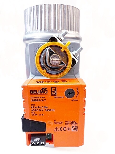 SD 4″ Belimo 3 wire Motorized 24v round zone control damper