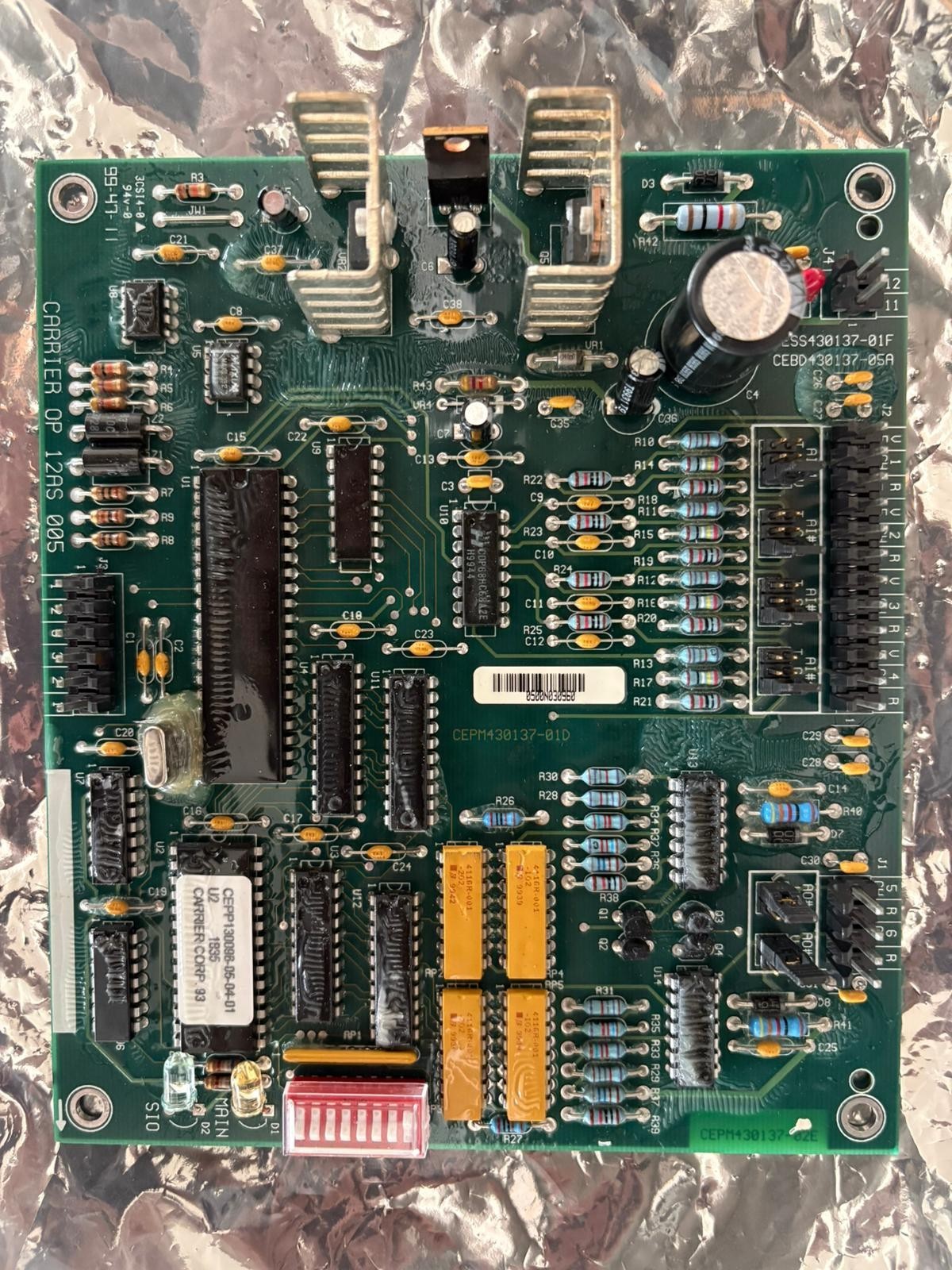 Carrier OP 12AS 005 CEPM430137-01D HVAC Chiller Control PCB Board Carrier Corp