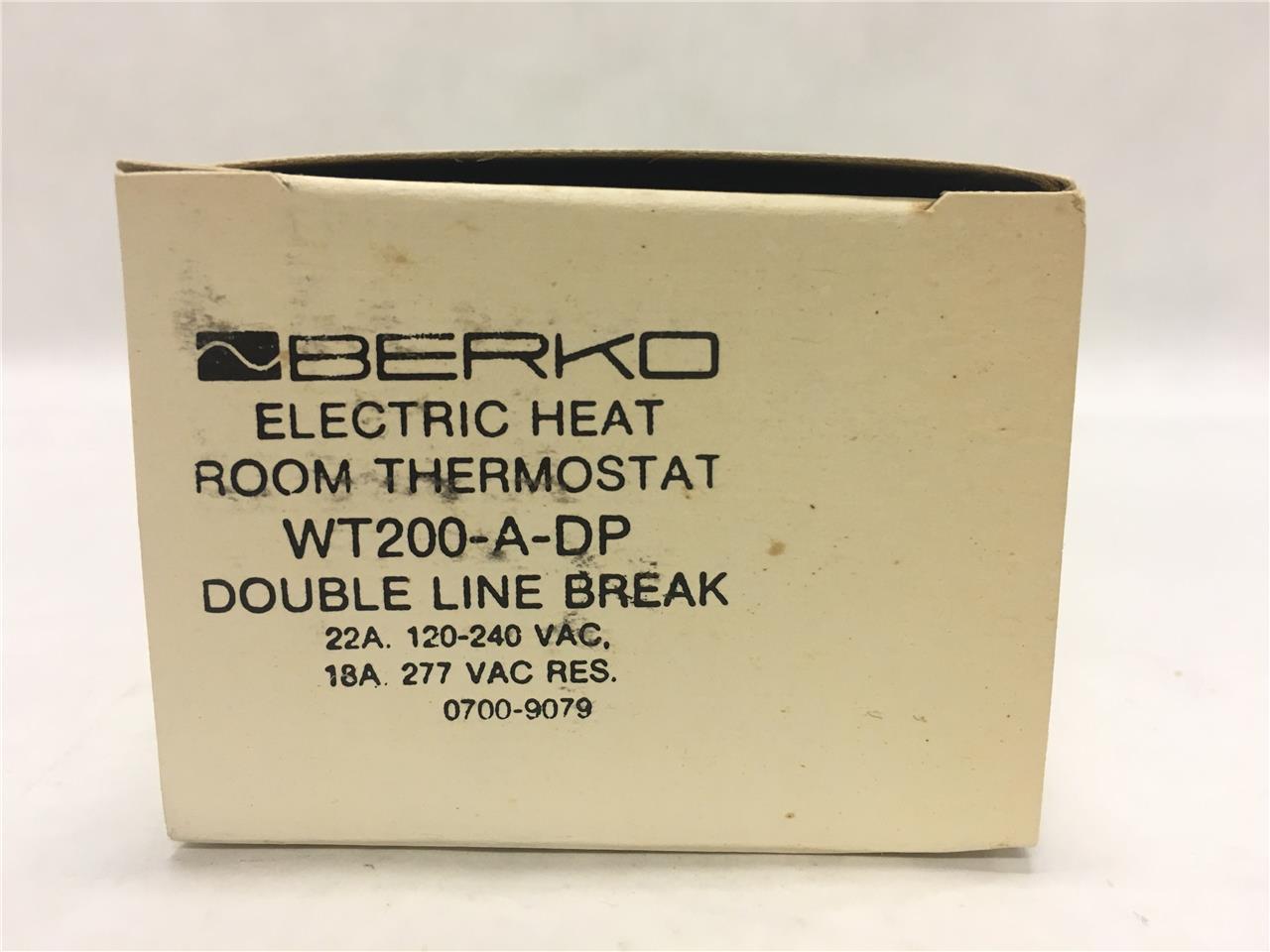 Berko Room Thermostat WT200-A-DP Electric Heat 45-85F Double Line Break 120-240V