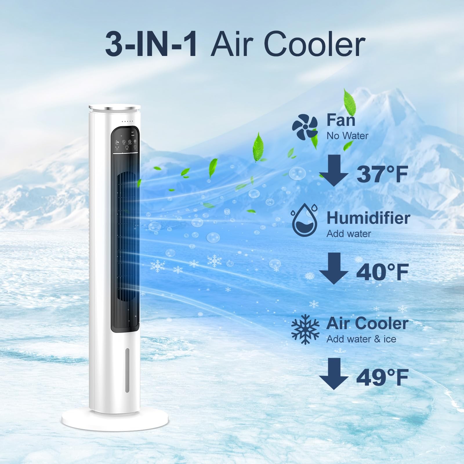Windowless Portable Air Conditioner Ac Unit 43 x 9.25 x 9.1 inches, White