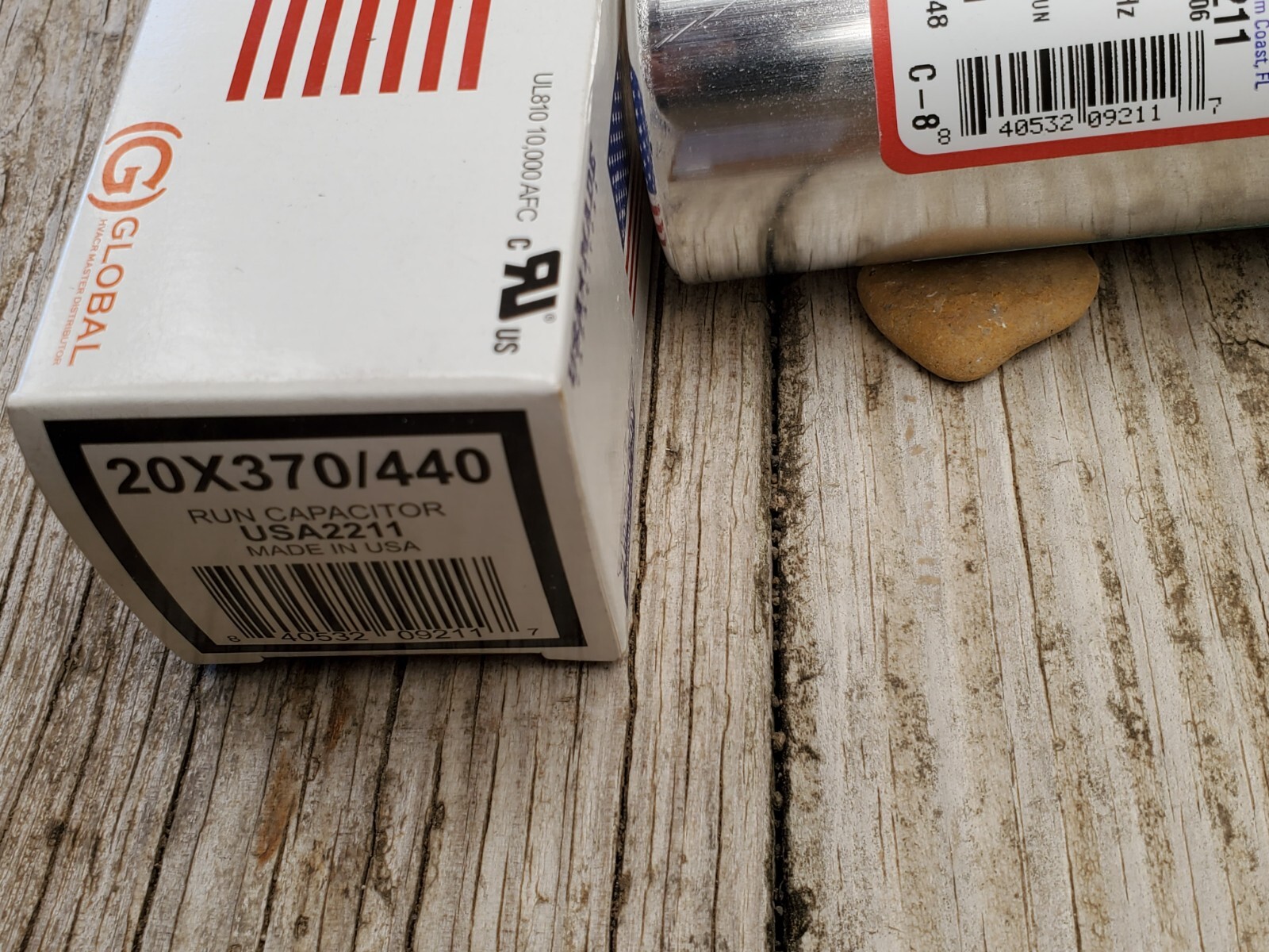 AmRad USA2211 Round Run Capacitor 20 uF MFD 370 / 440 Volt Made in USA