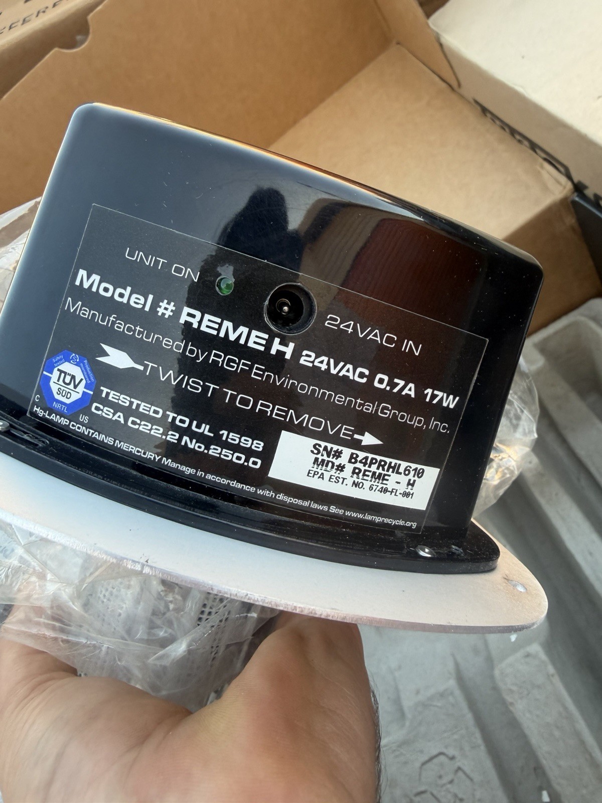 RGF REME HALO Ducted Air Purifier Advanced Oxidation Industrial Whole House
