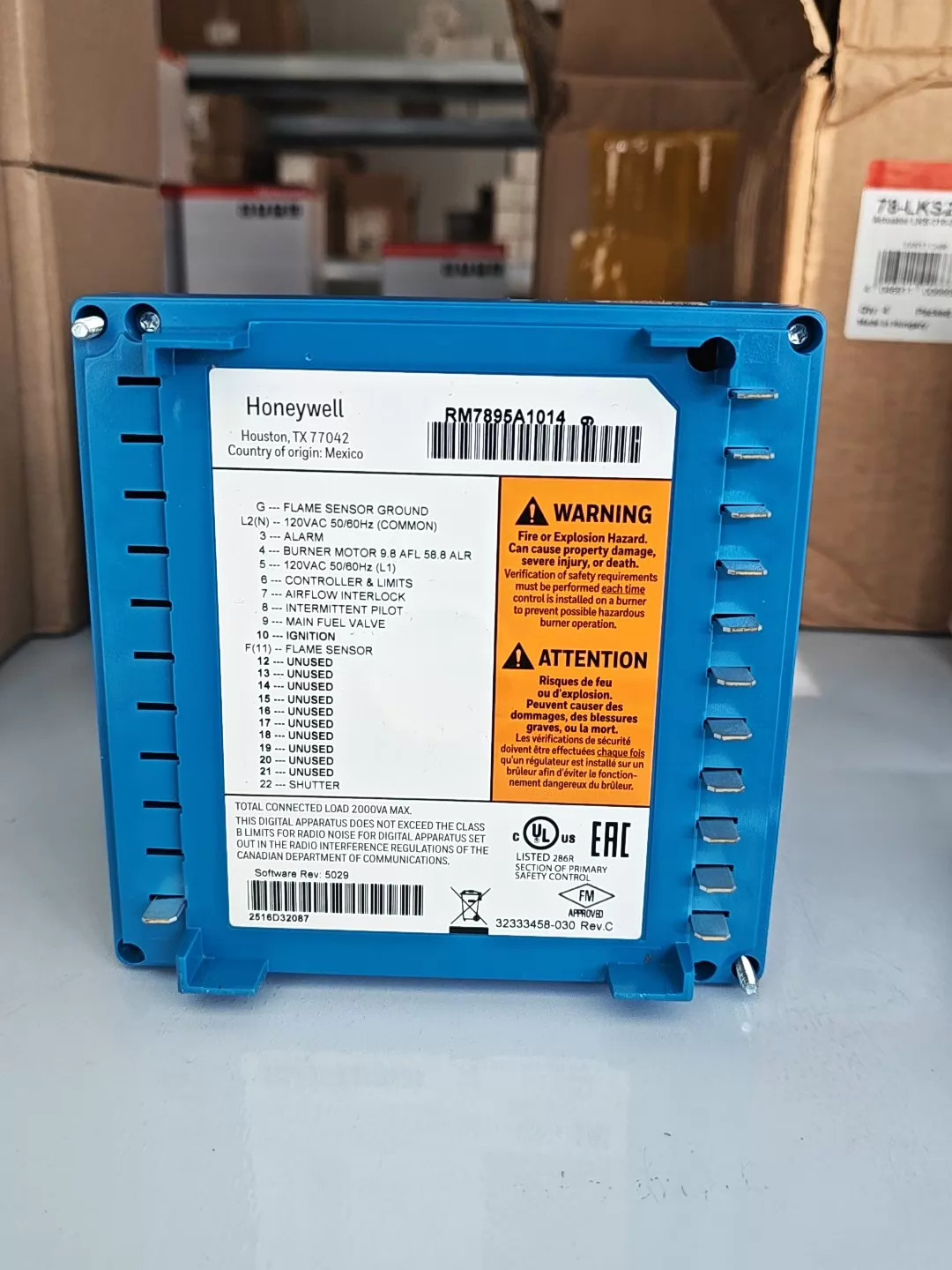 *PARTS/REPAIR* Honeywell RM7895A1014 Burner Control Auto Program Control Rev D