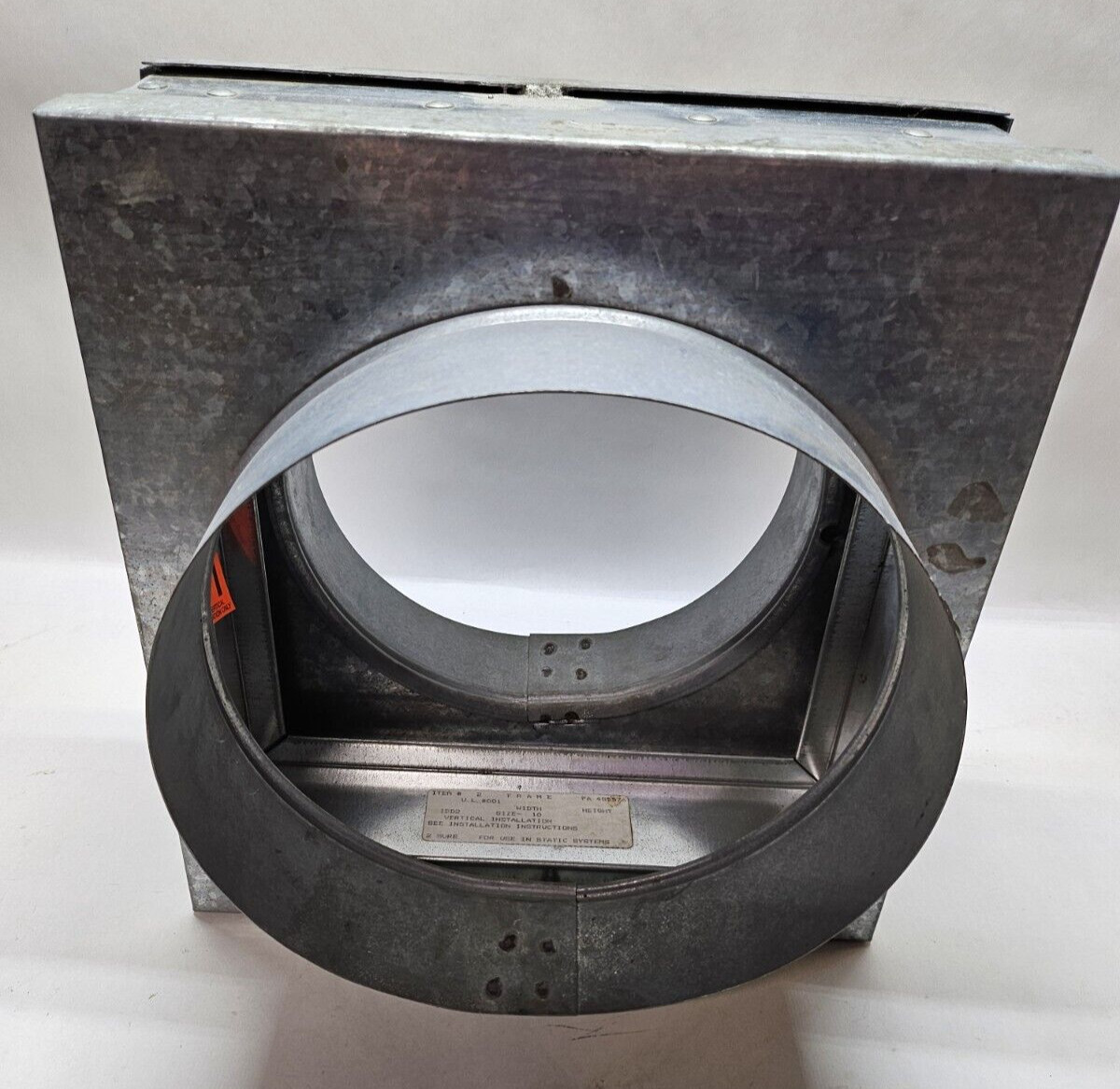 Ruskins Underwriters Laboratories 0000036838 PA Vertical Fire Damper
