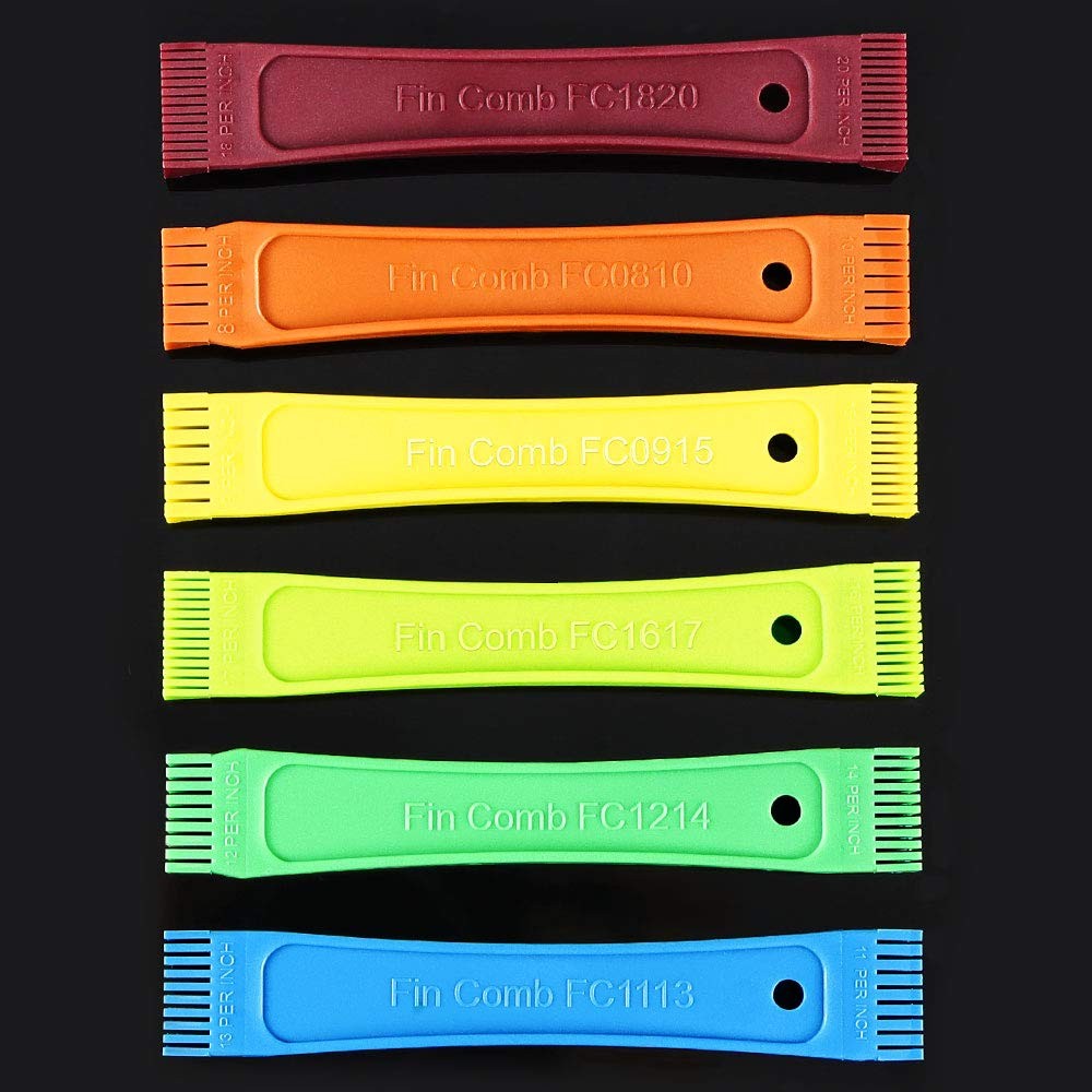 Six of the Most Popular Fin Combs (Red;orange;yellow;lime;green;blue;)
