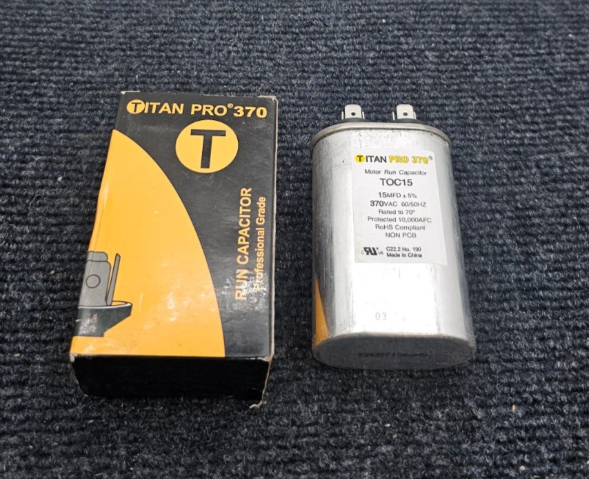 (QTY 4) Titan Pro TOC15 Motor Run Capacitor 370V 60/50 Hz 15 MFD