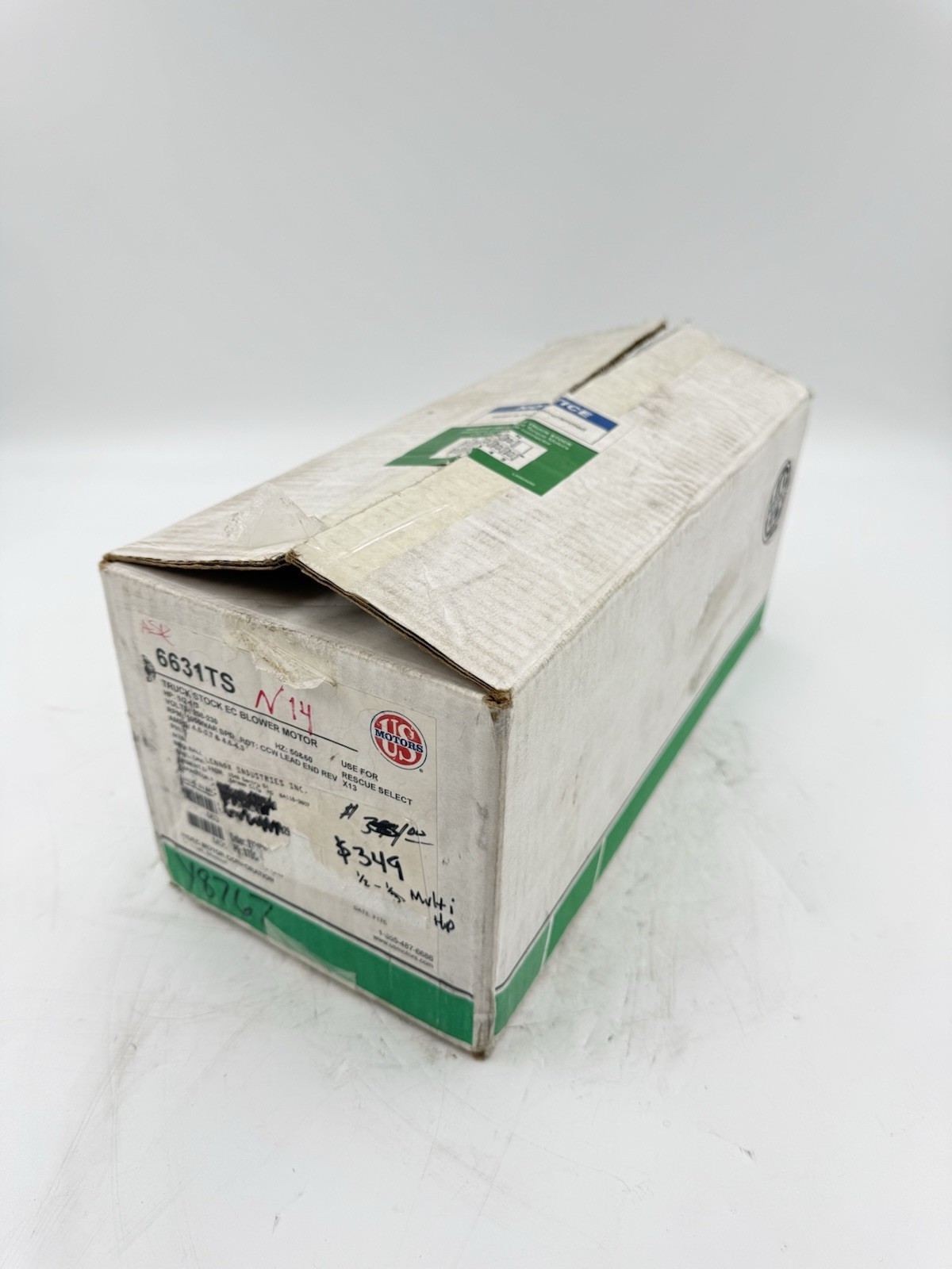 U.S. Motors 6631TS M055PWETC-1254 1/3-1/2HP 1050RPM Blower Motor #N14