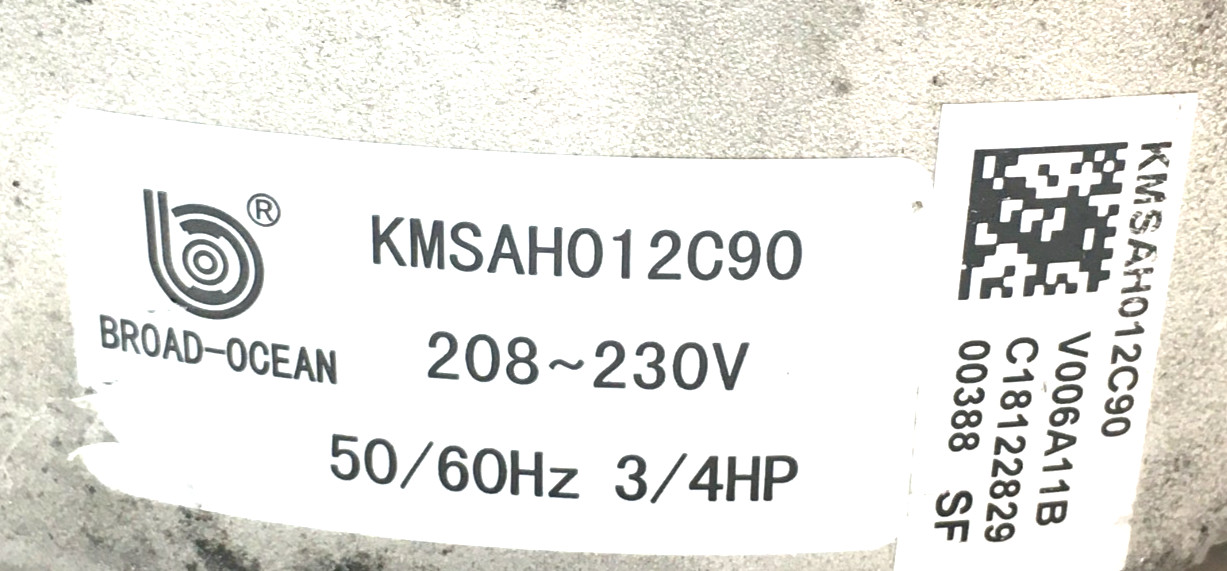 BROAD-OCEAN ZWK702D0557401 ECM Module ONLY KMSAH012C90 3/4HP 208/230V used #W619