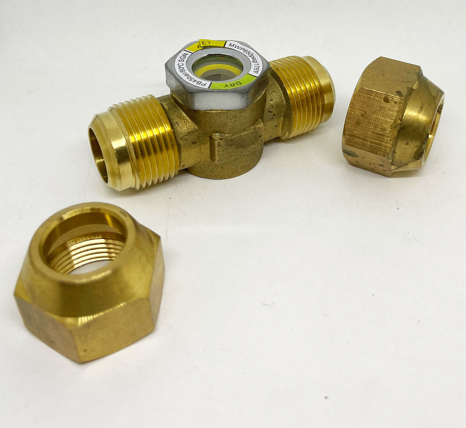 HVAC COPPER LINE SET PIPE FLARING JOINT CONNECTOR W/ SIGHT GLASS 1/4 1/2 3/8 5/8