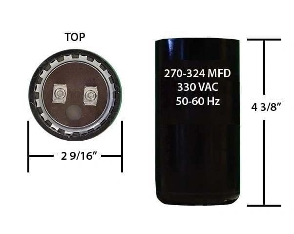 270-324 MFD 330 VAC Motor Start Capacitor