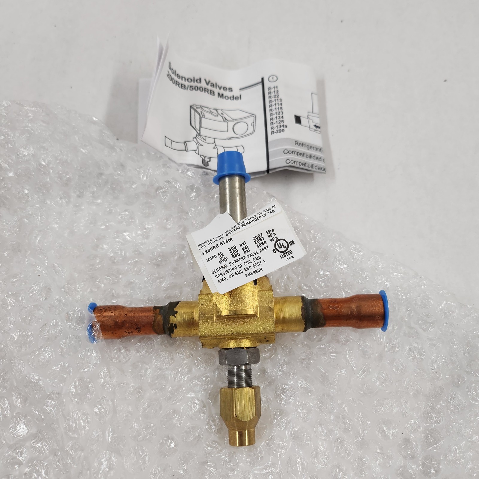 Emerson Flow Control 049188 200RB5T4M 1/2″ ODF Refrigerant Solenoid Valve