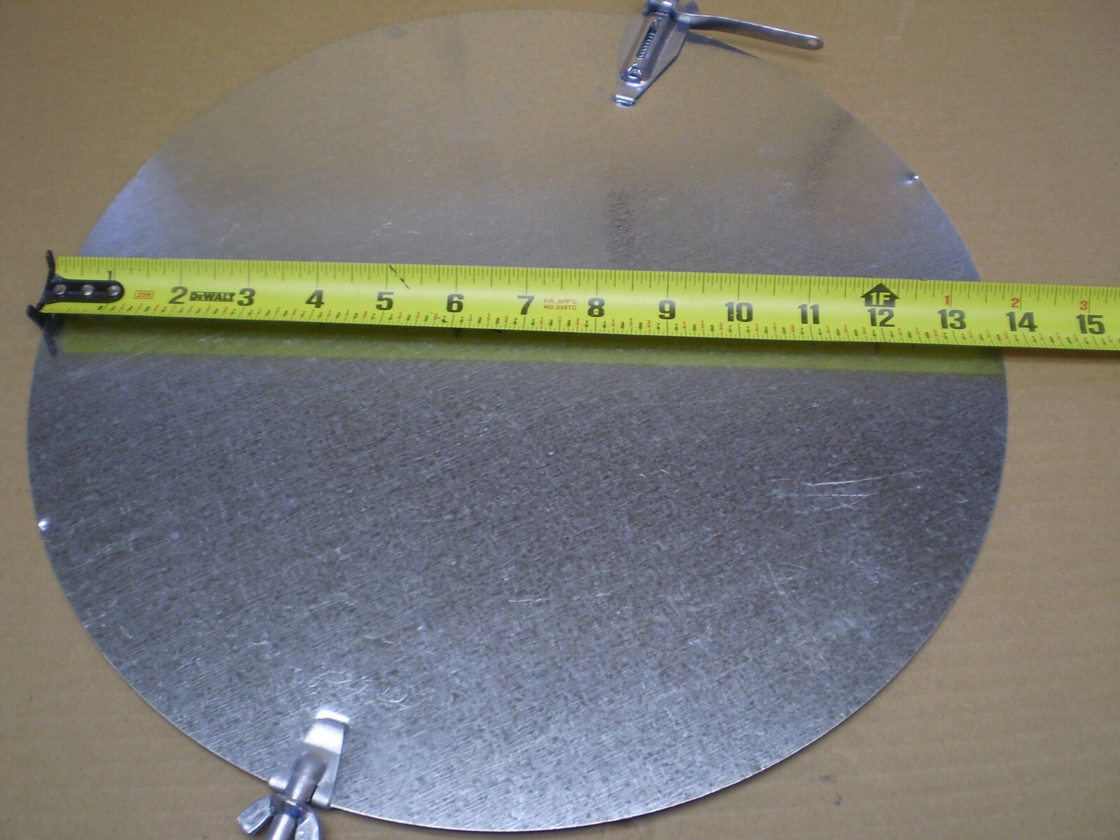 14-Inch Diameter Galvanized Duct Volume Damper with Manual Adjusting Arm