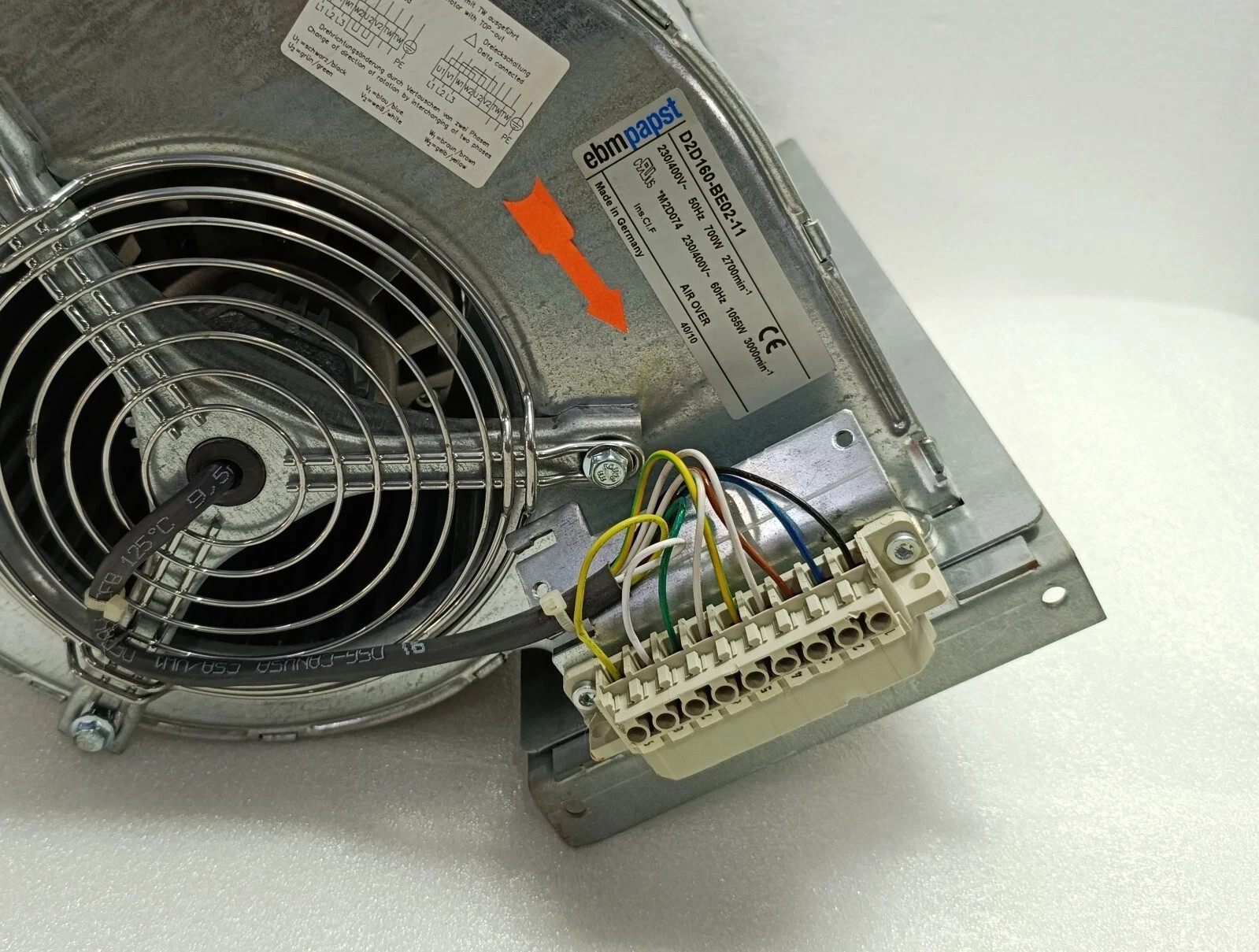 EBM-Papst D2D160-BE02-11 Blower Fan M2D074 Motor 230/400V 50/60Hz New Surplus