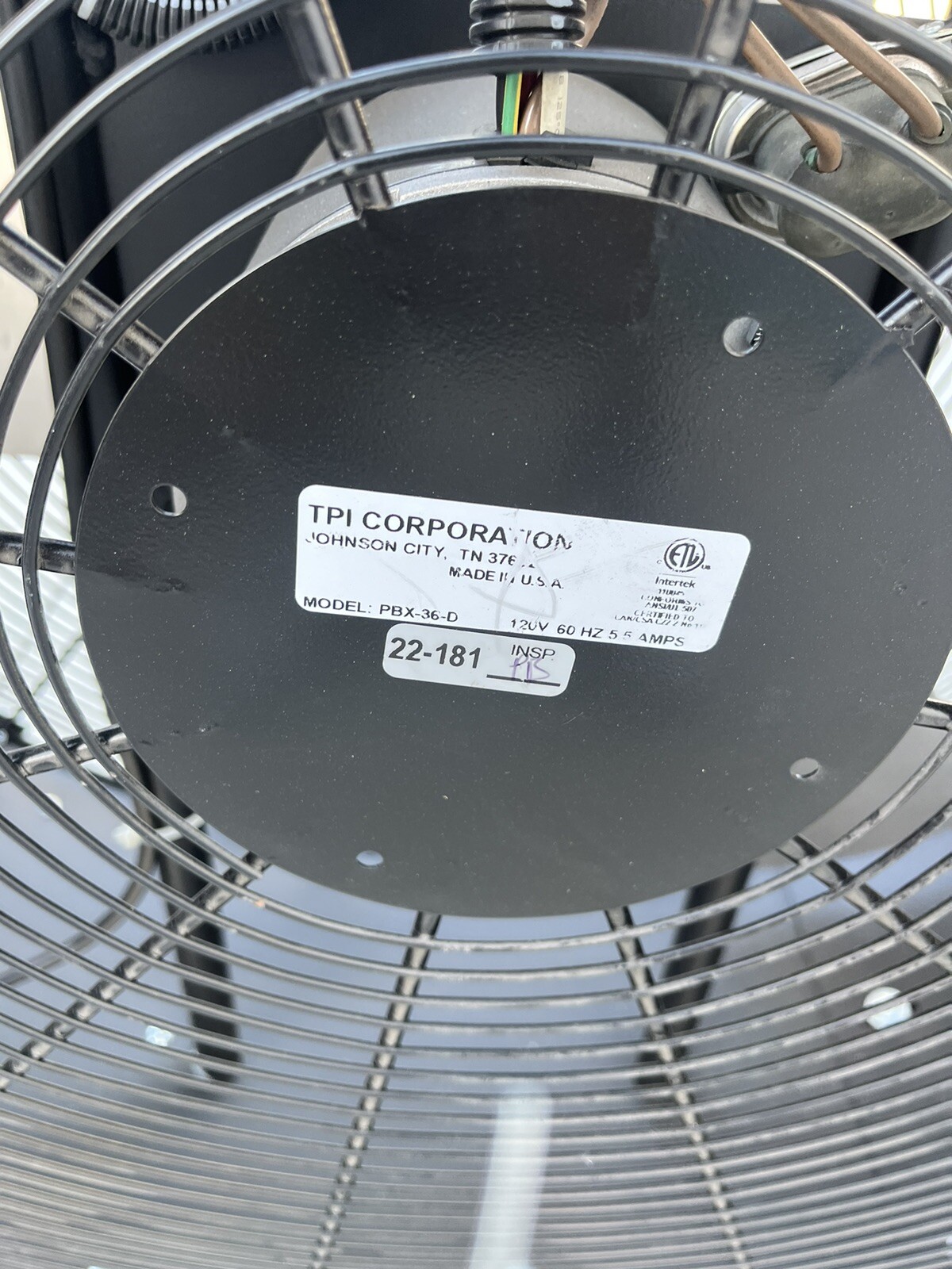 warehouse Heavy-duty industrial fan TPI Direct Drive Drum Fan 36” 1/3 HP 12,500t