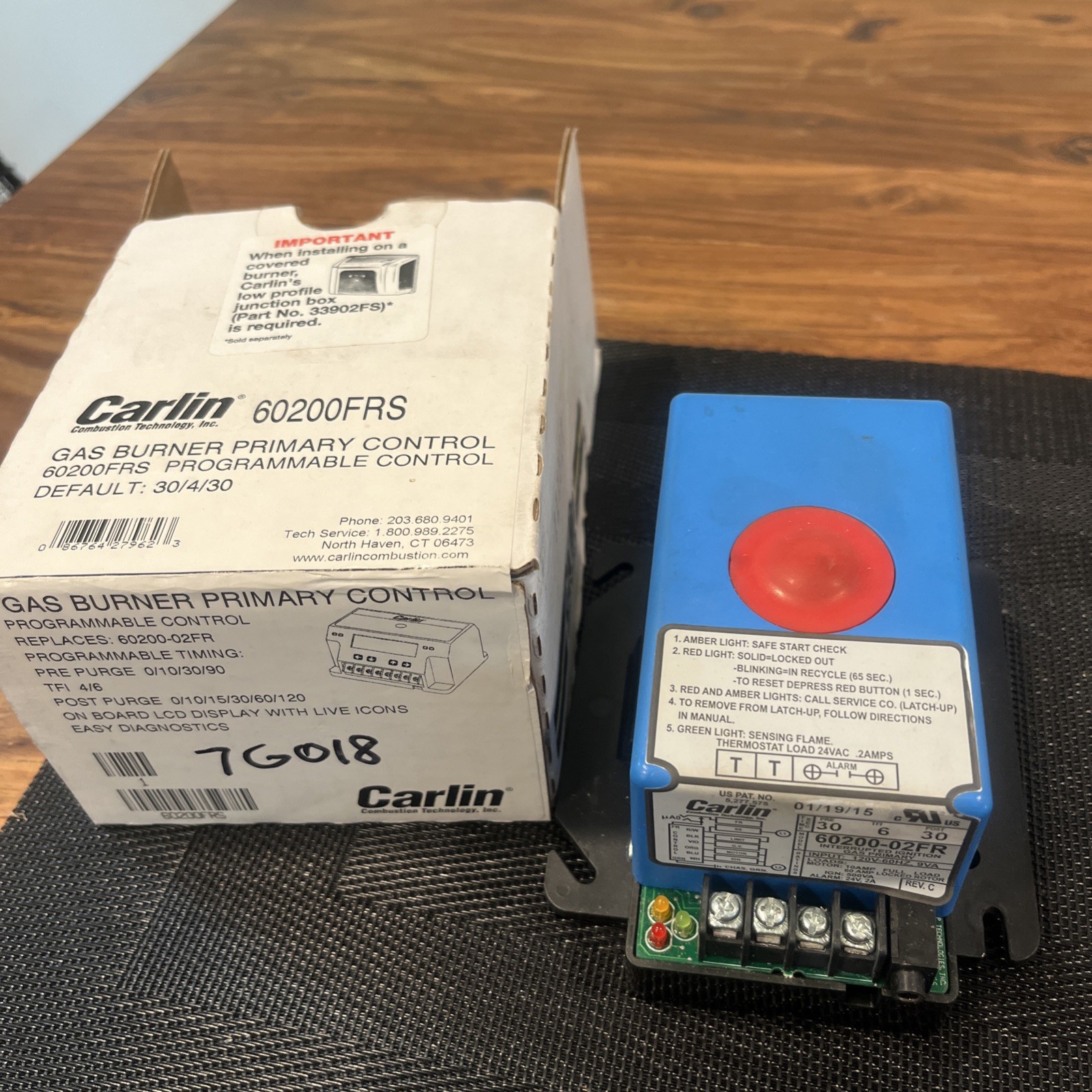 Carlin 60200FRS Gas Burner Primary Control For EZ-Gas GAS201 6020002FR363S