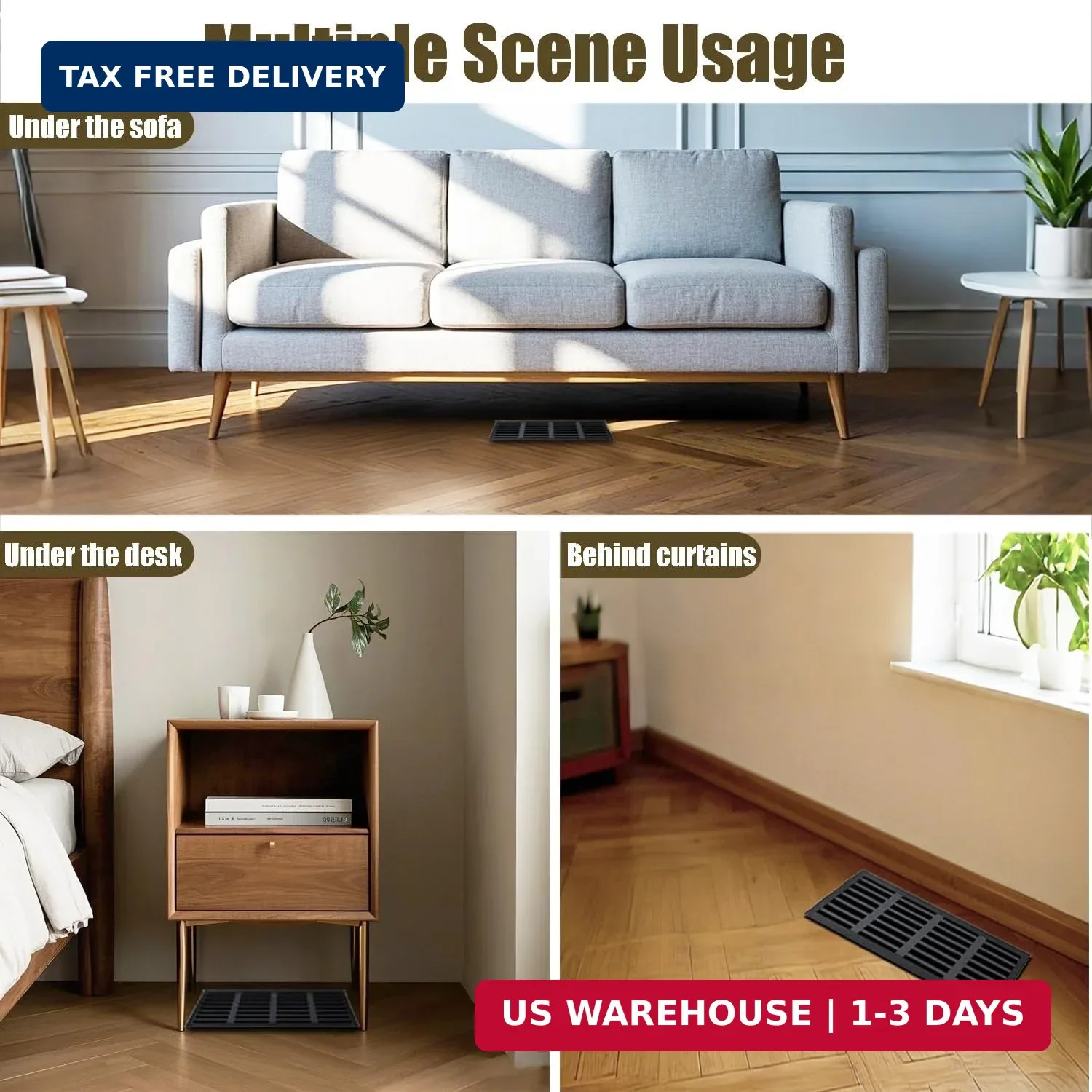 Magnetic Vent Covers Screen 4 Pack – 4×10 Inch Air Vent Filters with Durable PVC