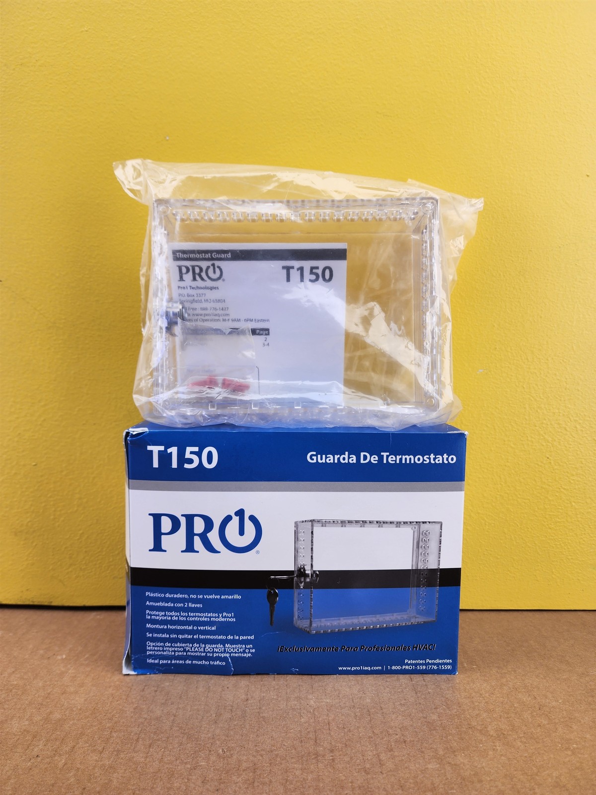 NEW PRO1 IAQ T150 Plastic Locking Thermostat Guard, 5.5″ H x 7.25″ W x 2.5″ D