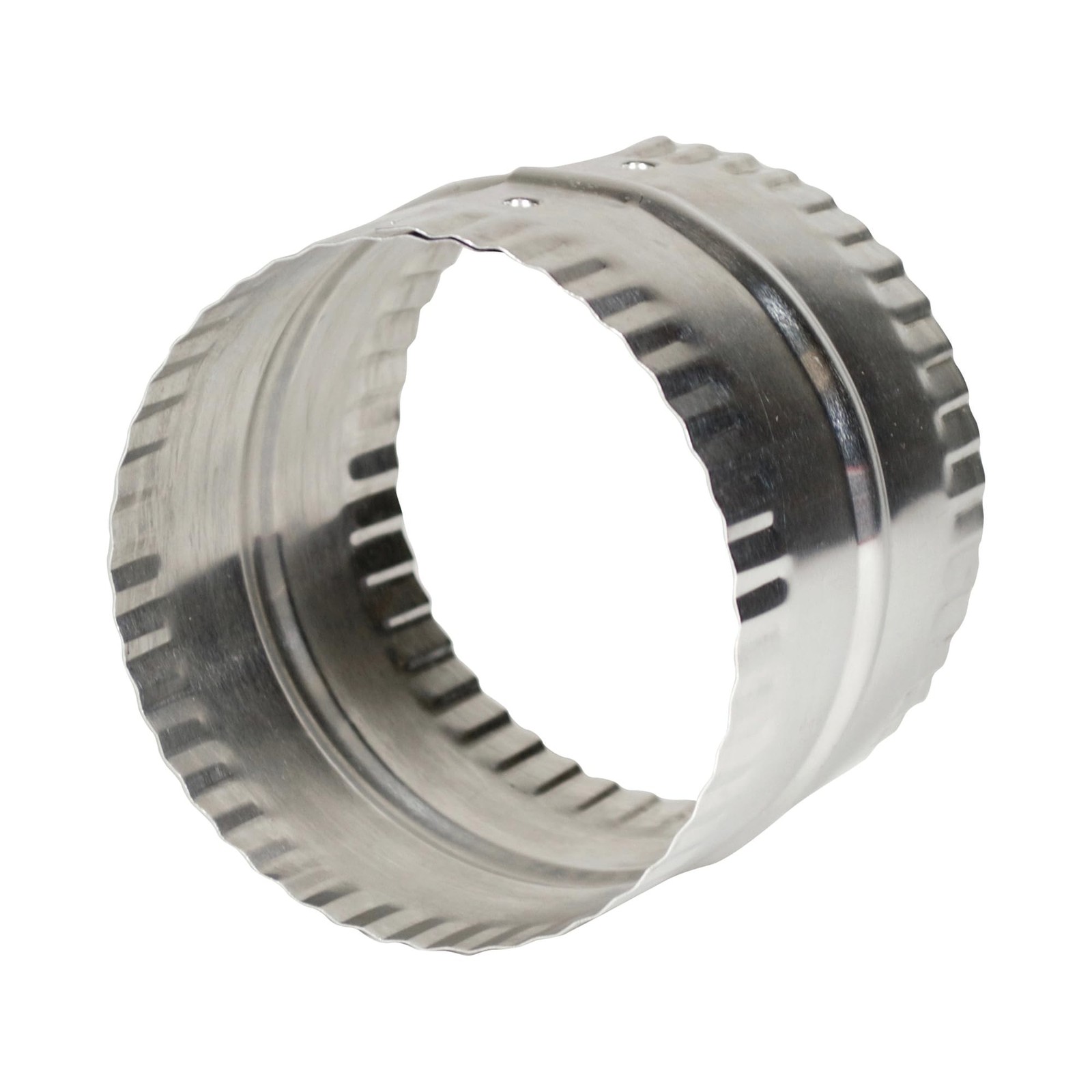 4 Inch Silver Duct Connector, Aluminum Bead Crimp