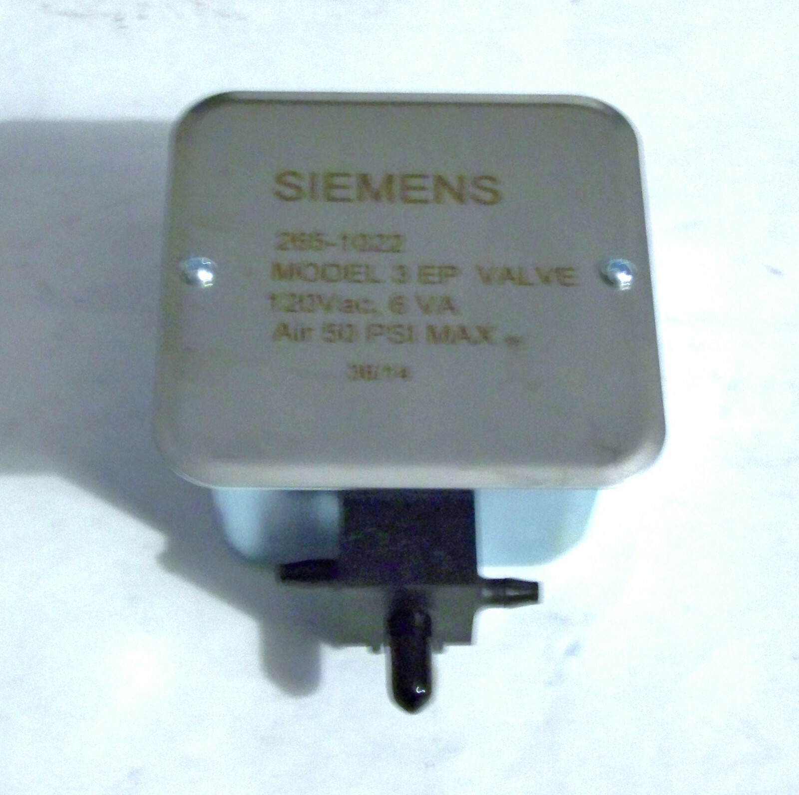 SIEMENS 265-1022 NOS AIR VALVE ELECTRIC / PNEUMATIC 120 V 60HZ 110 V 50HZ W/ BOX