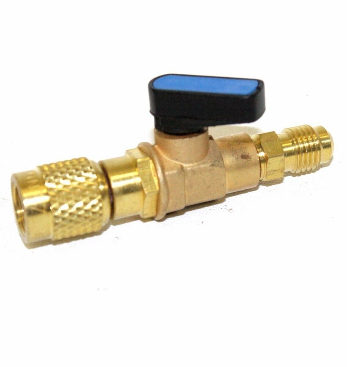 3pc HVAC A/C Straight SHUT-OFF Ball Valve Adapter For R134a R22 R12 R410a 1/4″