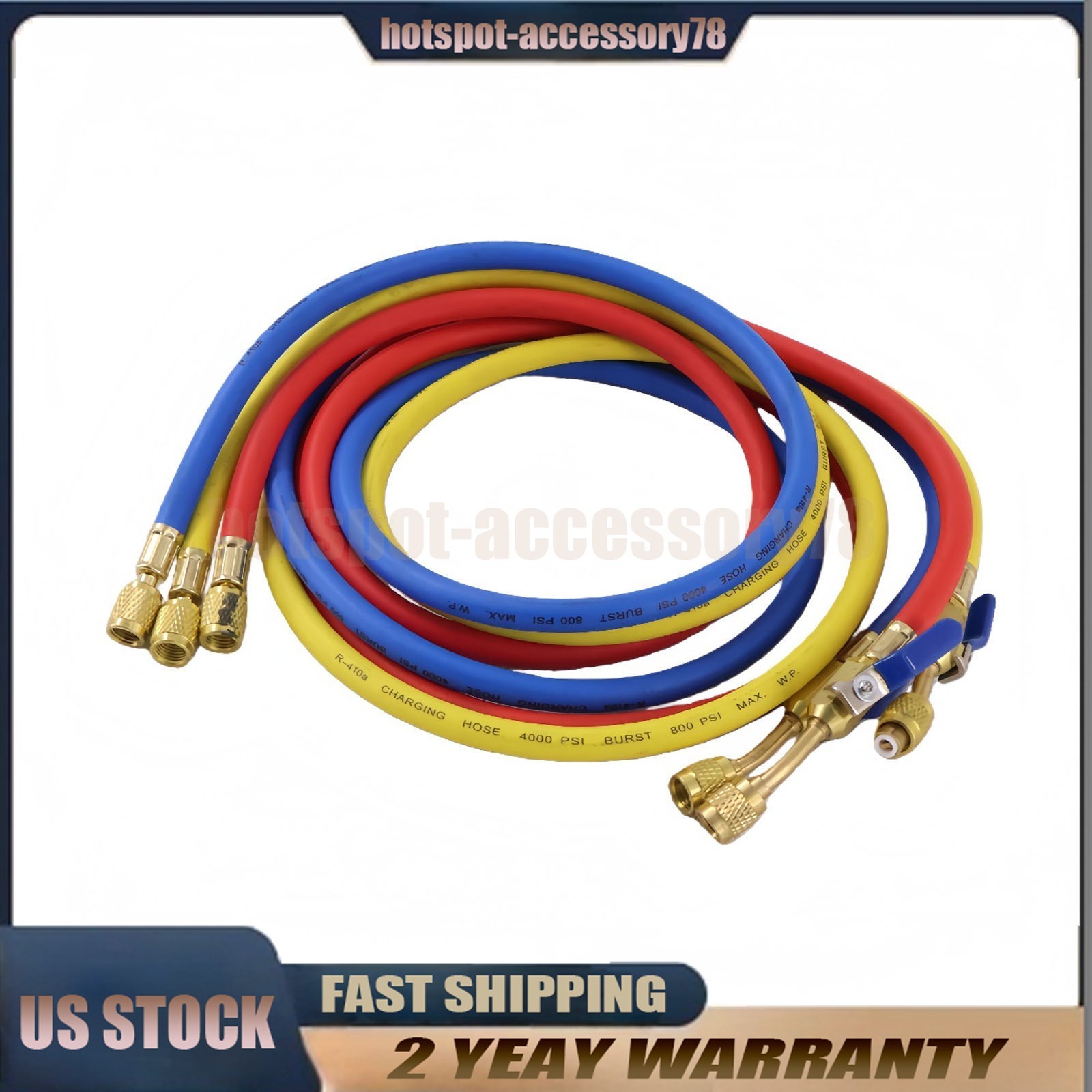 For 29986 Plus II 72″ HVAC Charging Hose Set 1/4″ (3-Pack) NEW