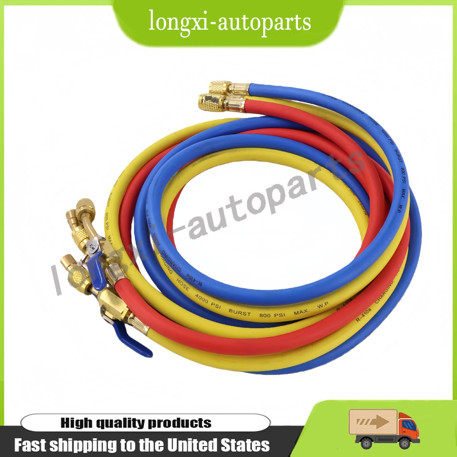 NEW For Yellow Jacket 29986 Plus II 72″ HVAC Charging Hose Set 1/4″ (3-Pack) USA