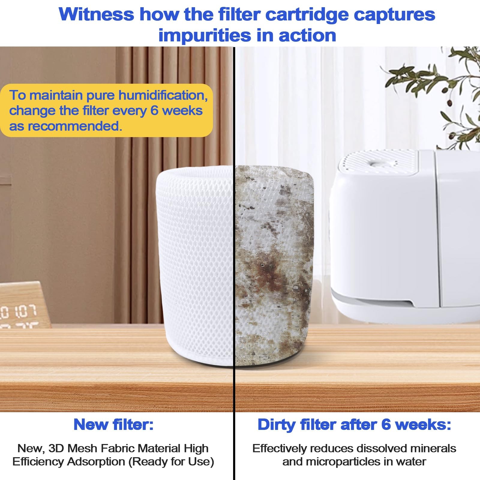 REEZEIVI 4 Pack Mesh Humidifier Replacement Filter Compatible with White