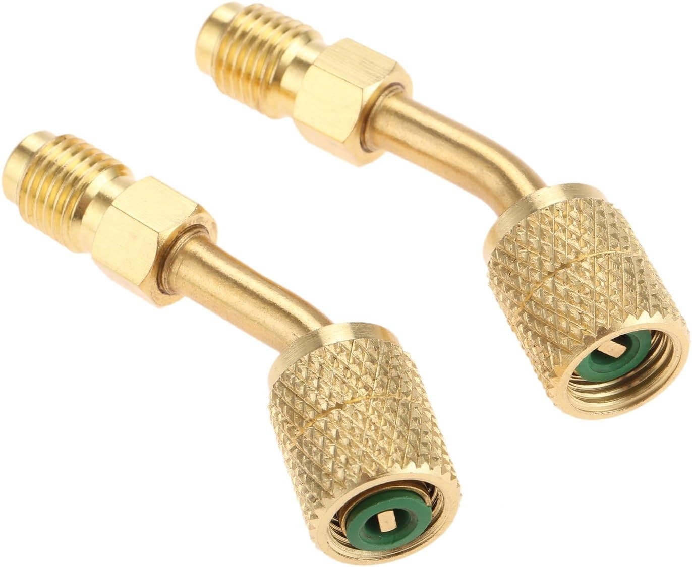 R410A Adapter 5/16″ SAE Female Quick Couplers to 1/4″ Male Flare, 2 PC…