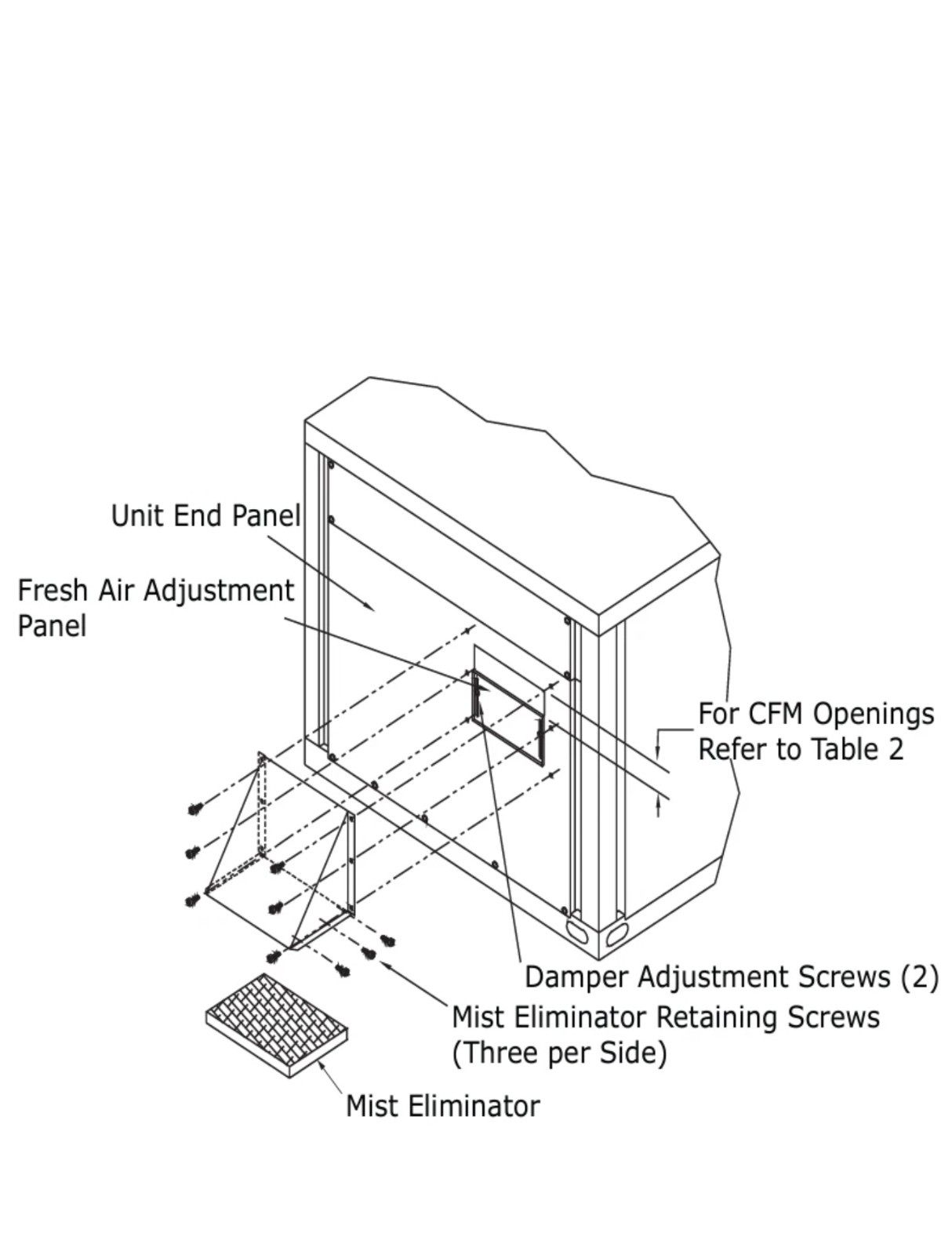 Trane FIADMPR003A Manual Outside Damper 0-25% T/YSJ T/YHJ 180-300A