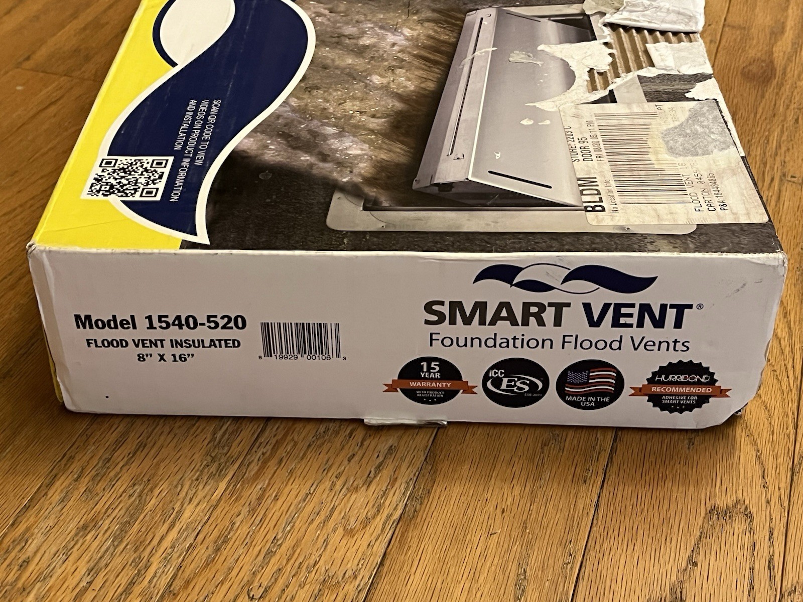 Smart Vent Insulated Foundation Flood Vent FEMA Compliant 1540-520 16″x8″ Gray