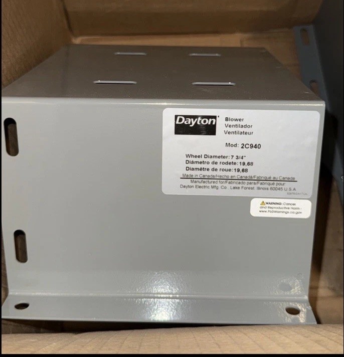 Dayton 2C940 7-3/4 In Wheel Dia 252 Max CFM High Pressure Blower w/out Motor