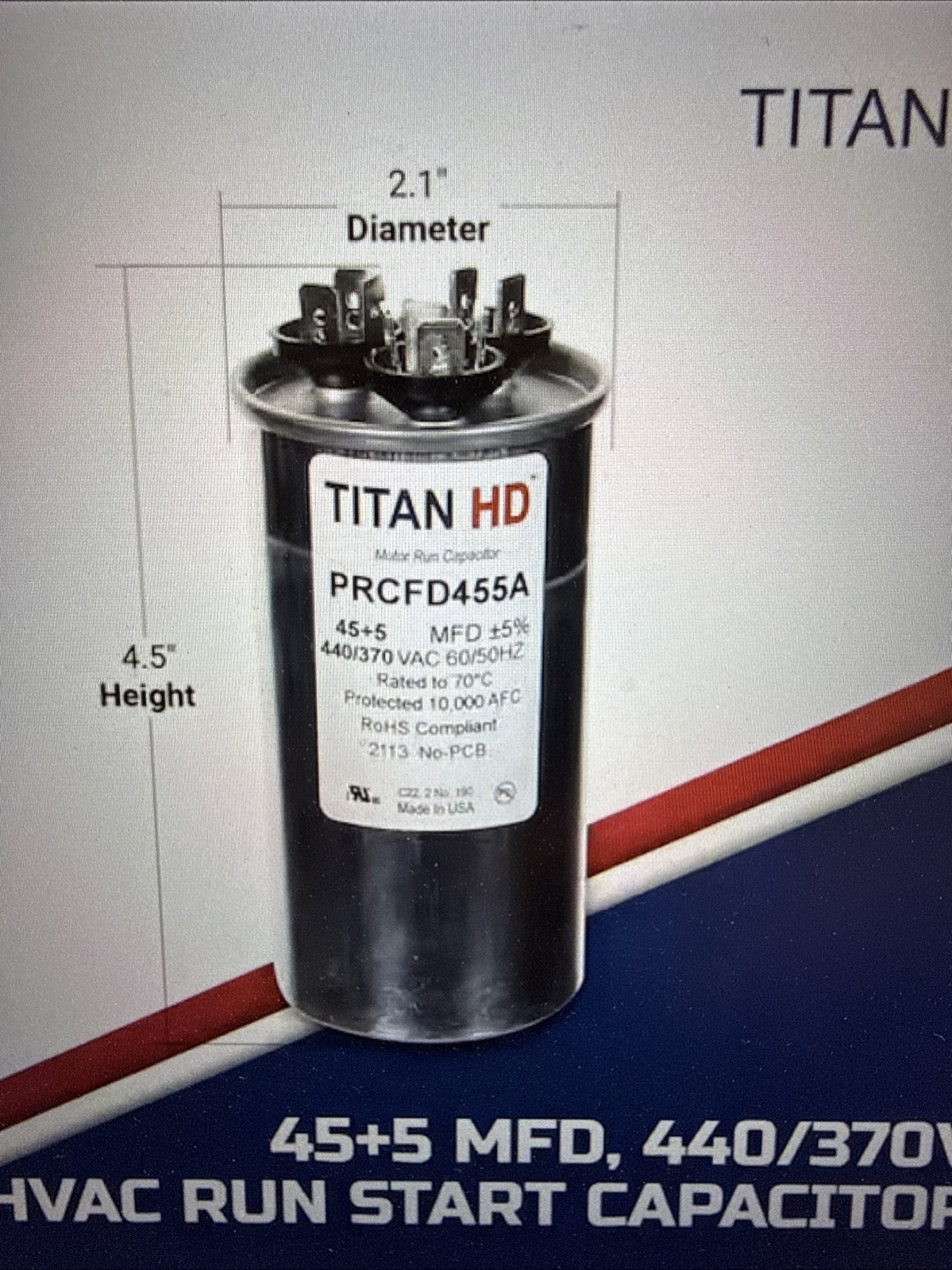 PRCFD455A Capacitor , Titan HD