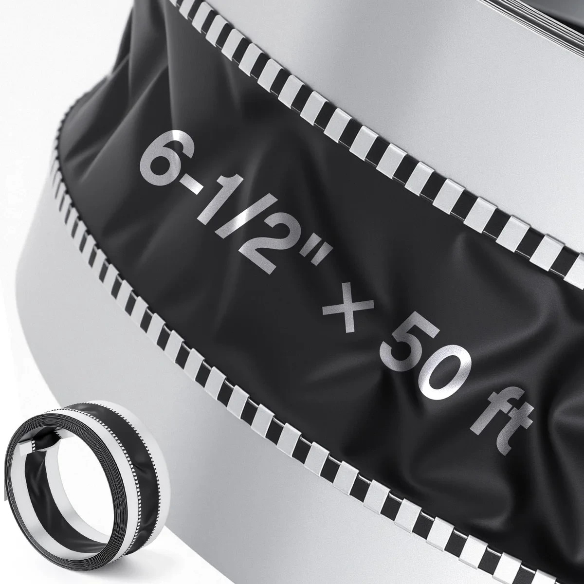 Zonon 6.5″ x 50ft Vinyl Flexible Duct Connector Roll for HVAC Dryer Range