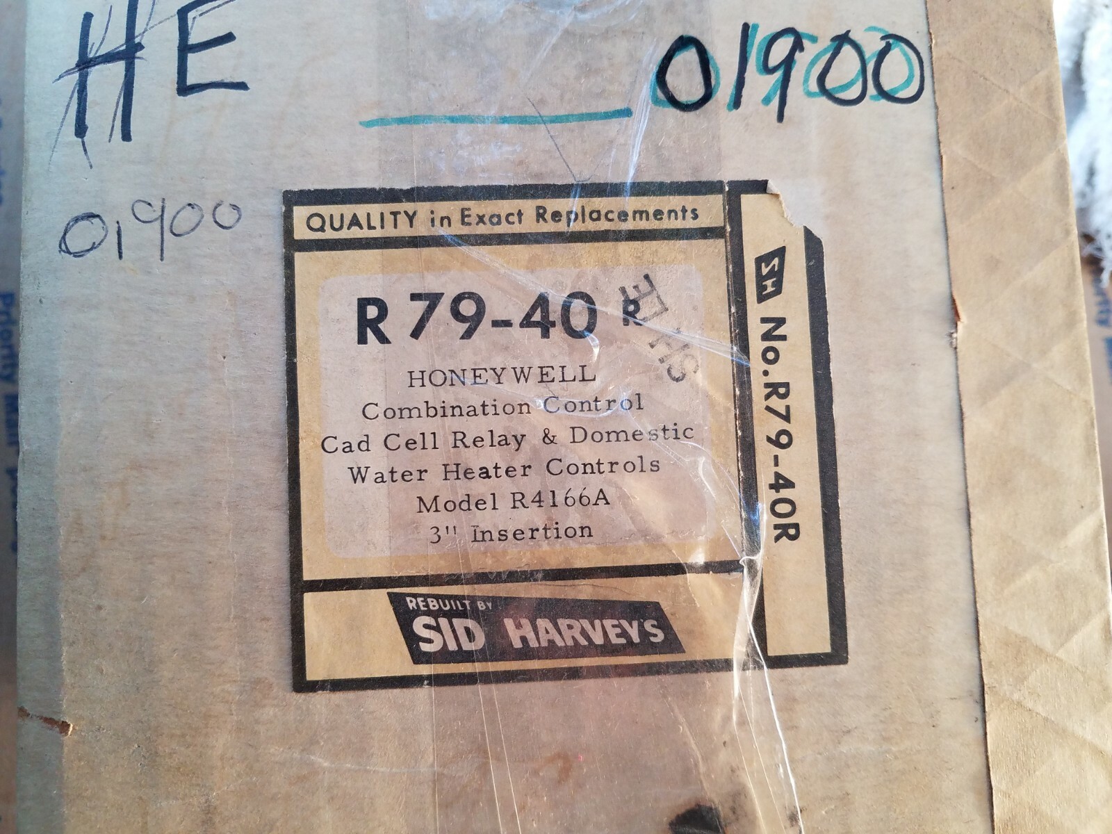 Sid harvey R79-40 Honeywell R4166A 1116 Combo Protectorelay & Aquastat