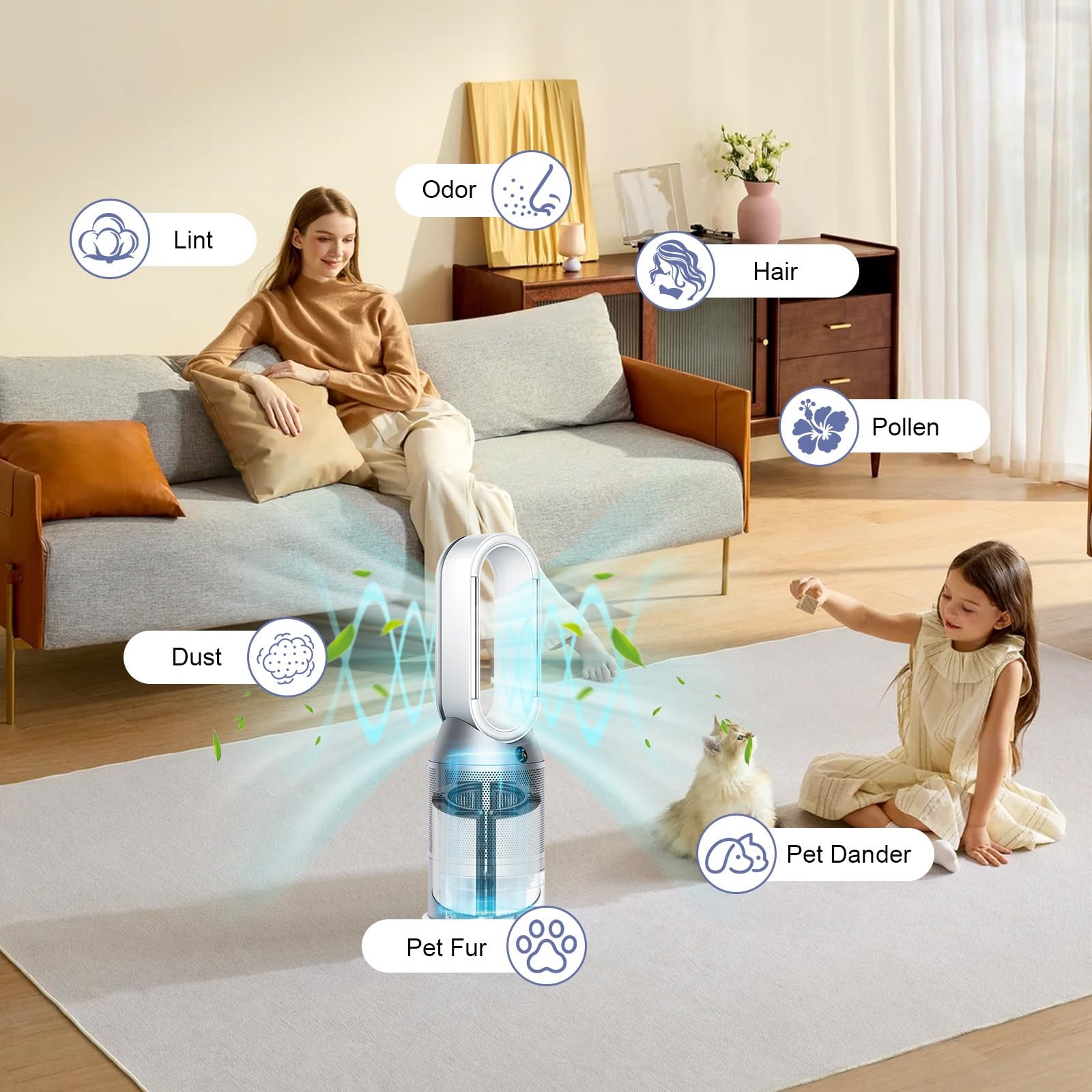 2 Pack 360° Combi Glass HEPA + Carbon Air Purifier Filter White – 2