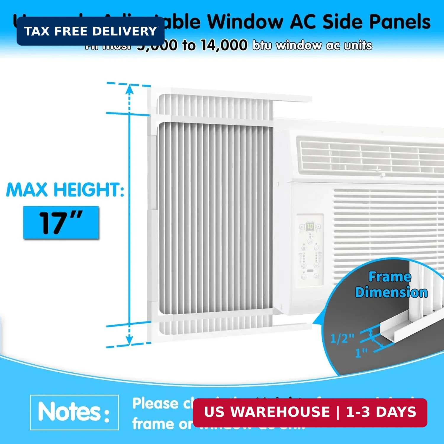Air Jade Window Air Conditioner Side Panels with Frame, Adjustable AC Side Panel