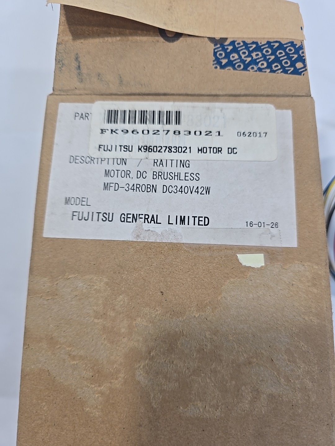 FUJITSU K9602783021 aka 9602783021 MOTOR DC BRUSHLESS RLS- MFD-34ROBN DC340V42W