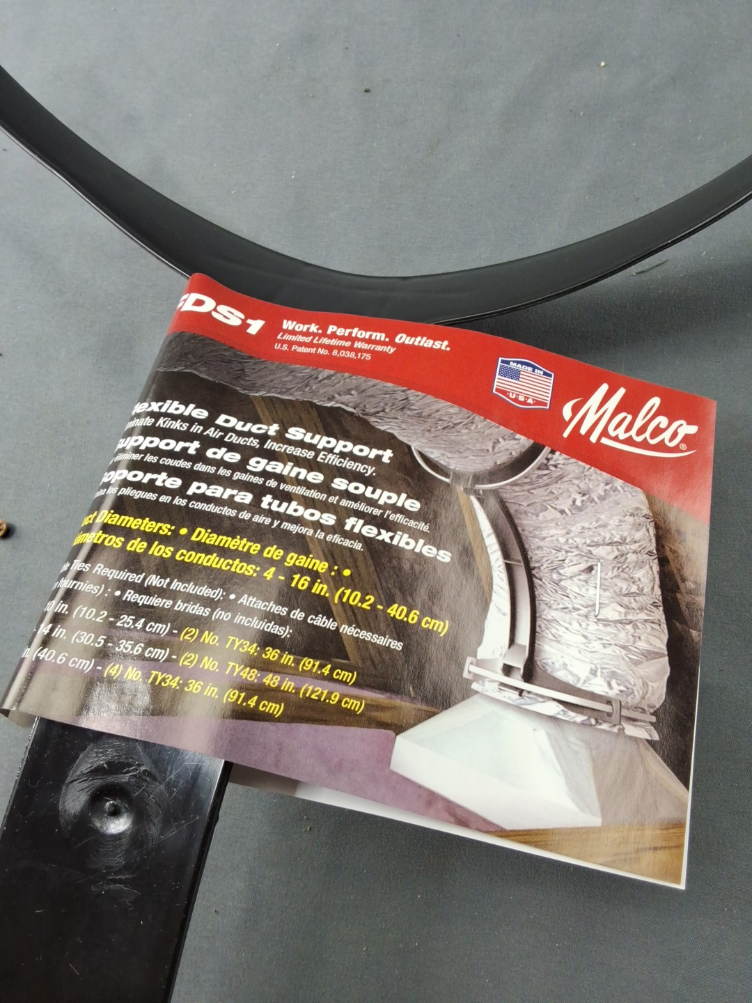 Malco FDS1 Flexible Duct Support for 4 -16″ Duct Size – Elbow Support. ~ QTY 2
