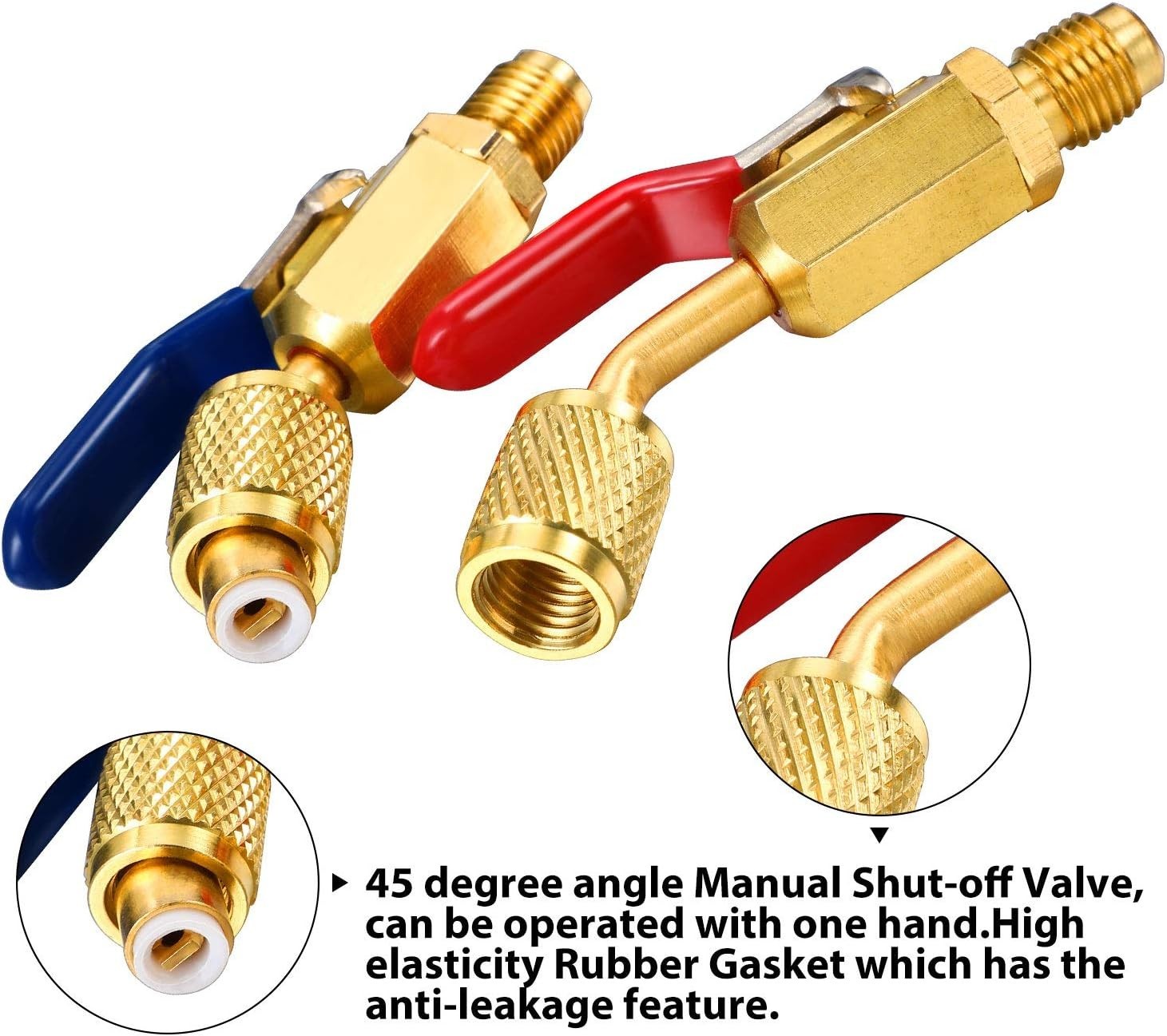 7 Pcs Air Conditioning Refrigerant Compact Ball Valve 1/4 Inch for R410A R134…