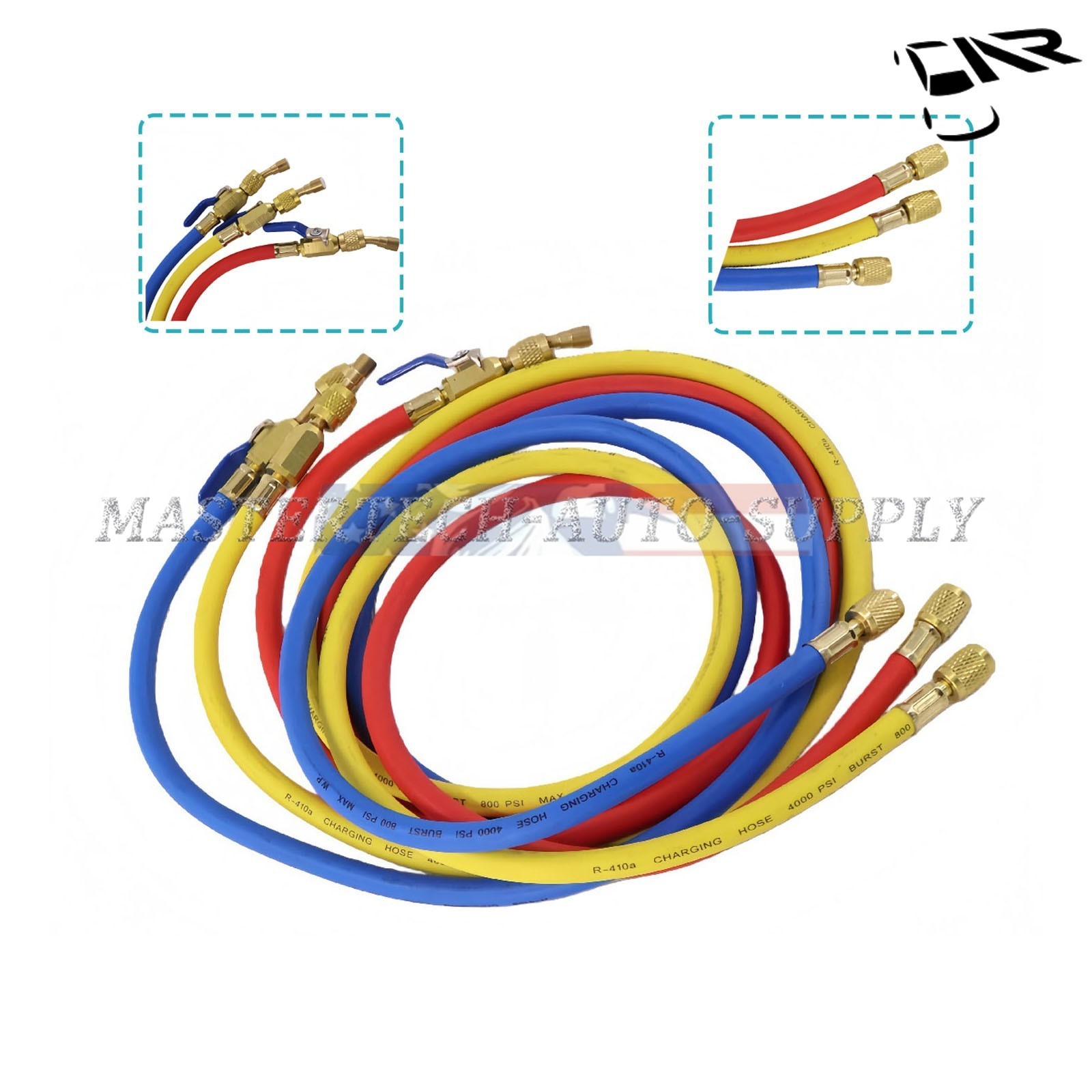 NEW 3Pack 29986 Plus II 1/4″ Hose with Compact Ball Valve 72″ for R-410A Refrige