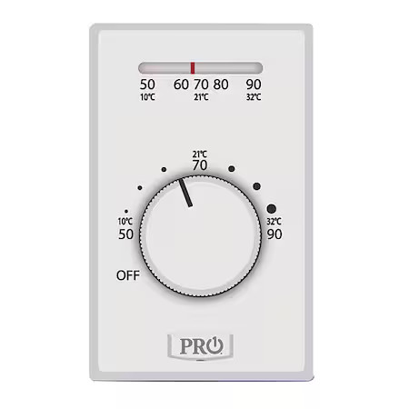 Pro1 Iaq T501ml4 Line Voltage Mechanical Thermostat, Heat Only, 50 To 90F,