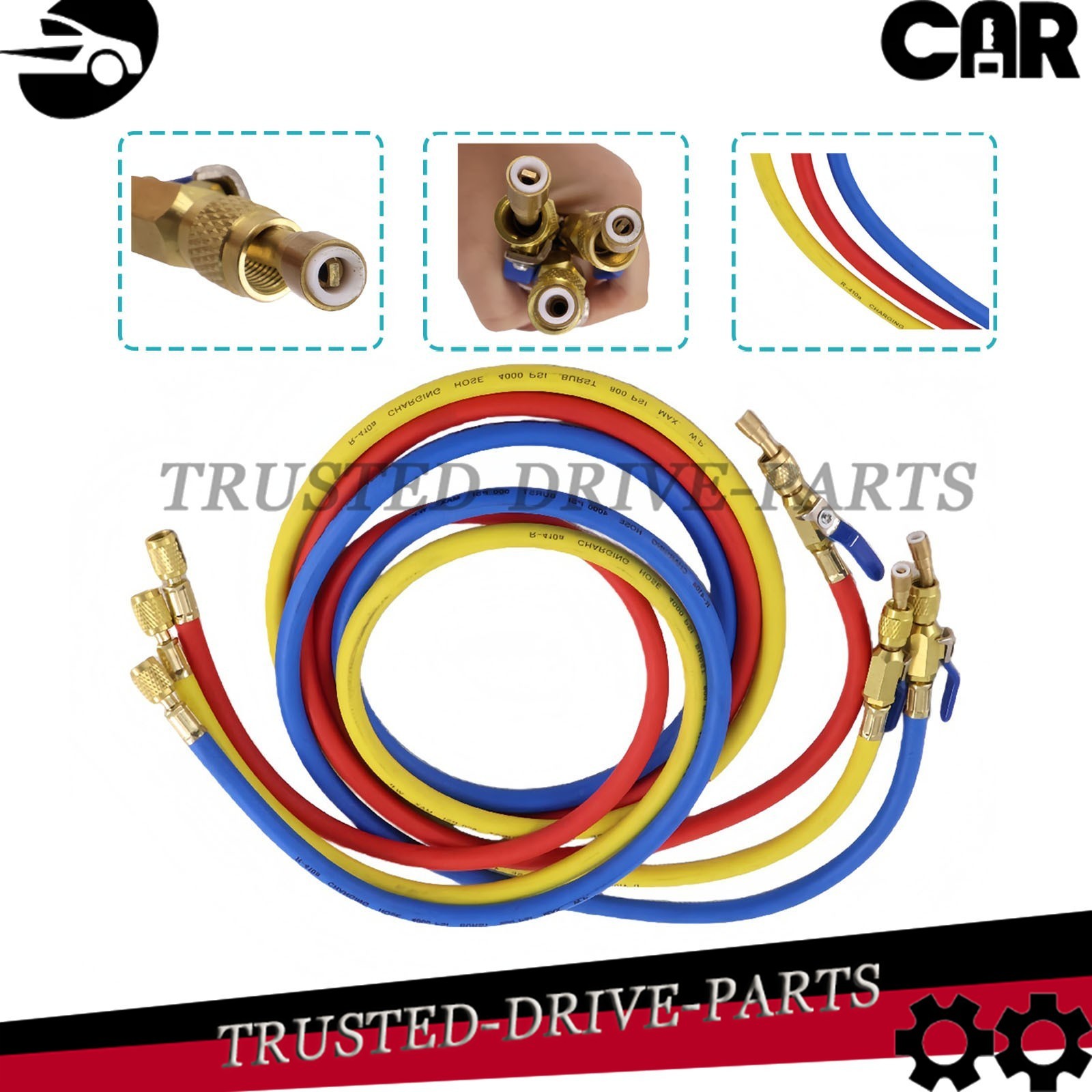For Plus II 1/4″ Charging Hose Set 72″ Compact Ball (Pack of 3)